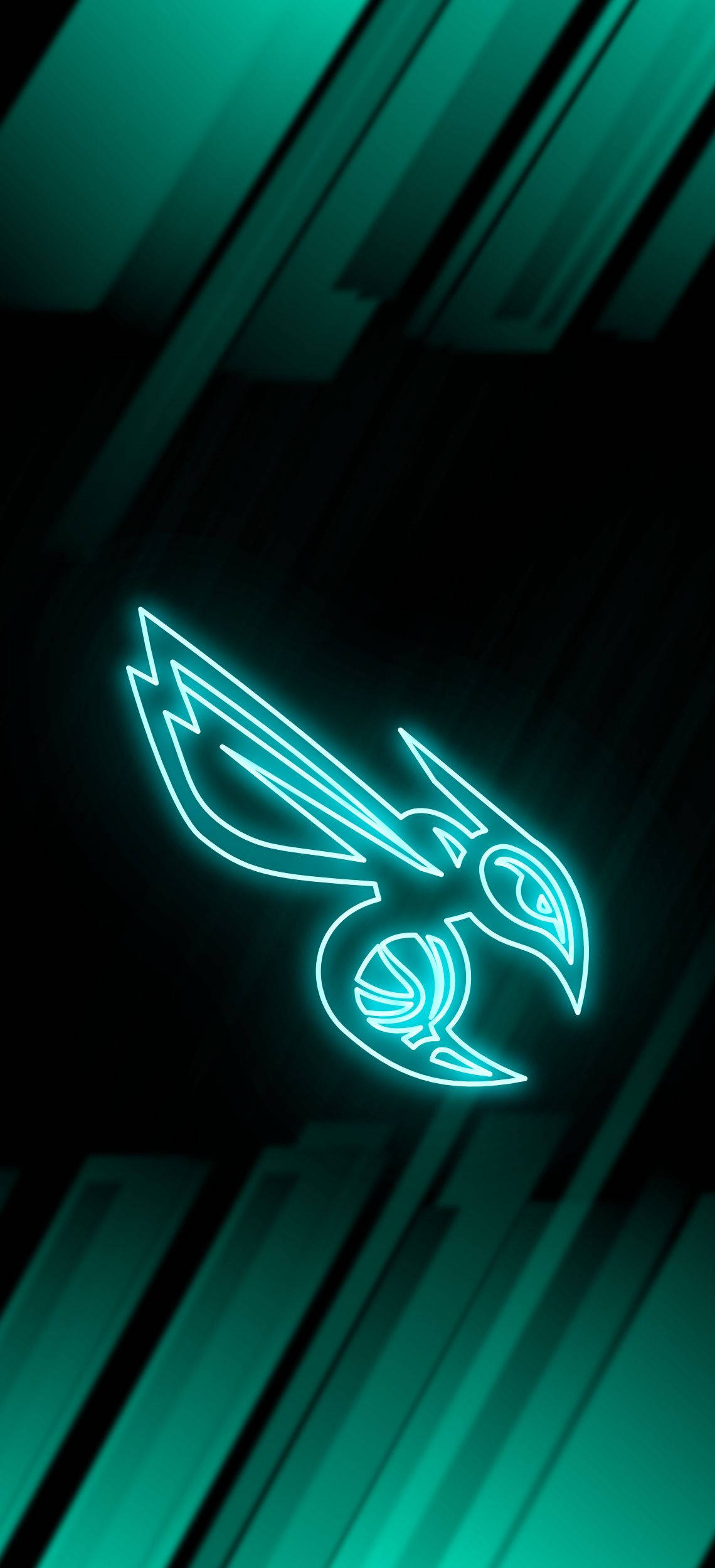 Charlotte Hornets, neon green, hawk head, Full HD Phone Wallpaper
