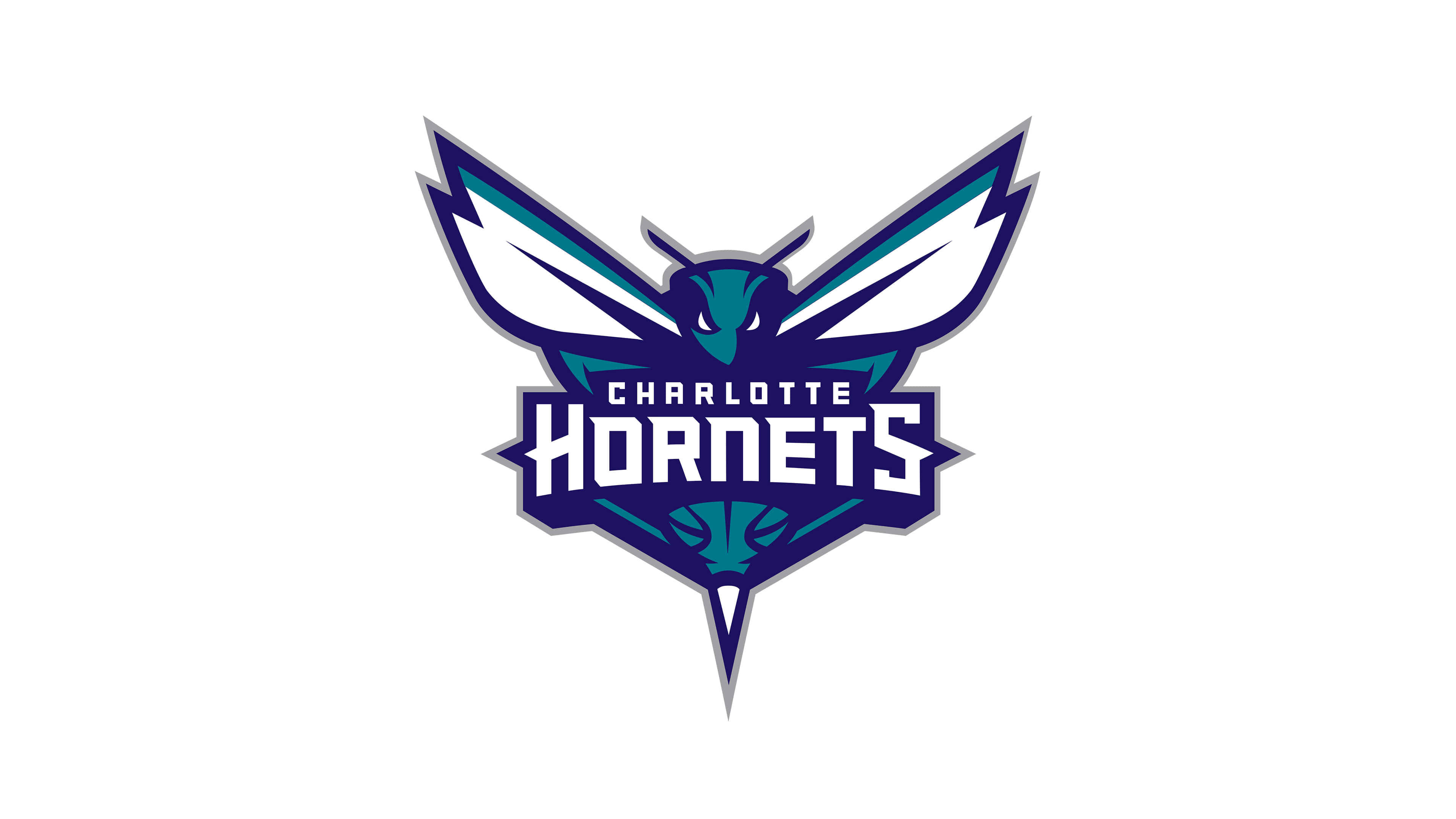 Charlotte Hornets, official logo, blue teal, 4K Desktop Wallpaper