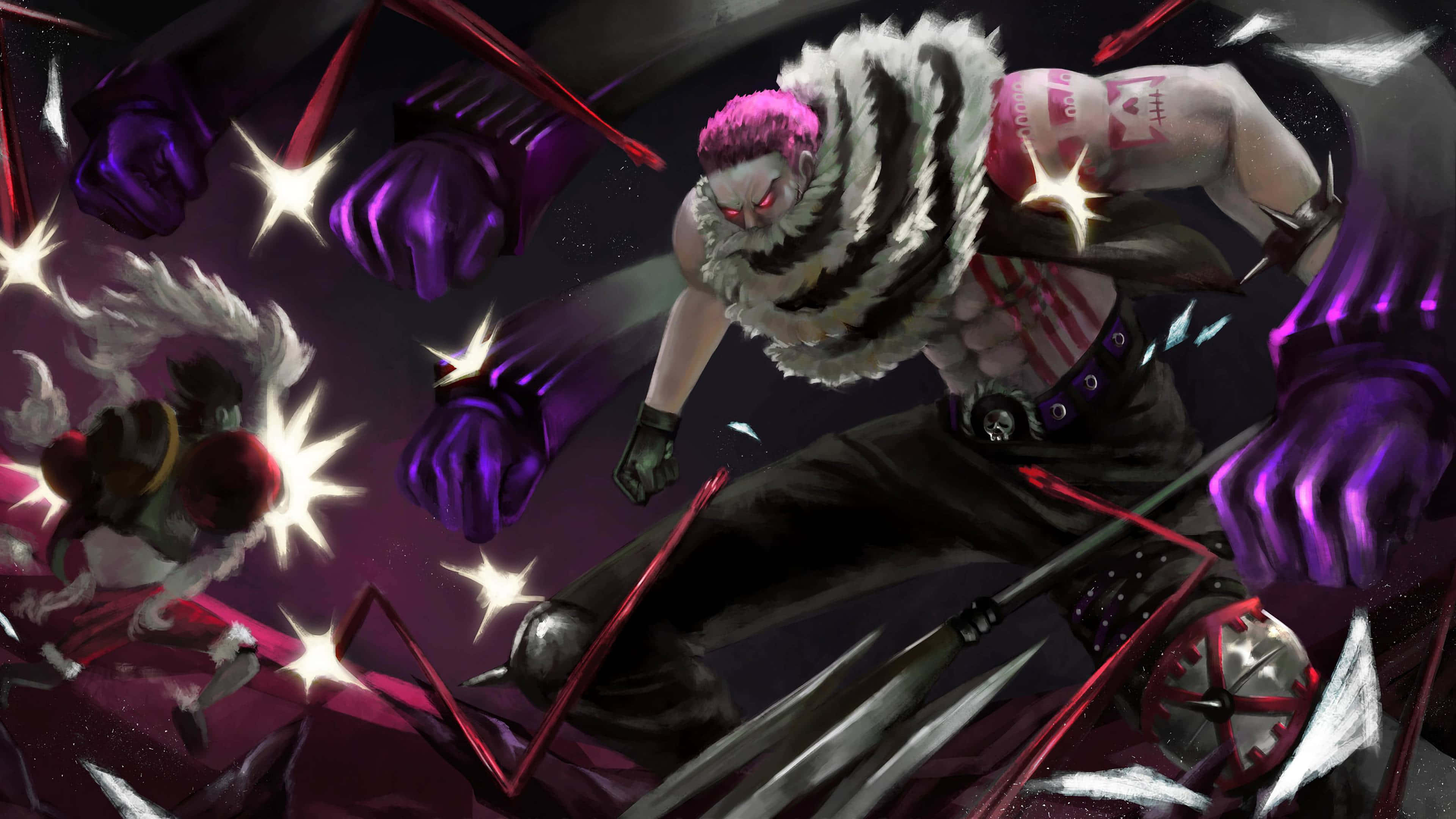 Charlotte Katakuri, pink hair, fur collar, 4K Desktop Wallpaper