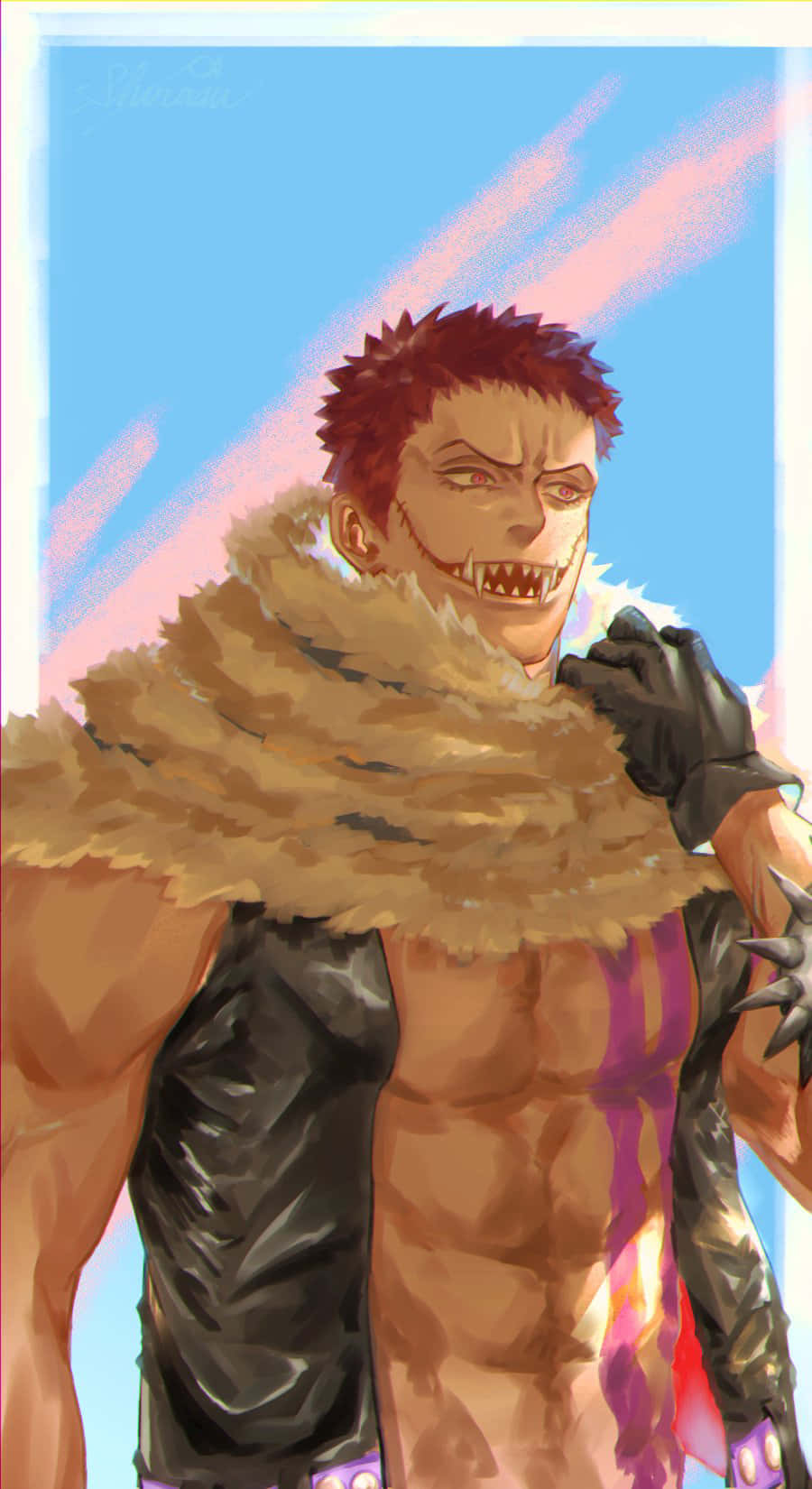 Charlotte Katakuri, red hair, fangs, HD Phone Wallpaper