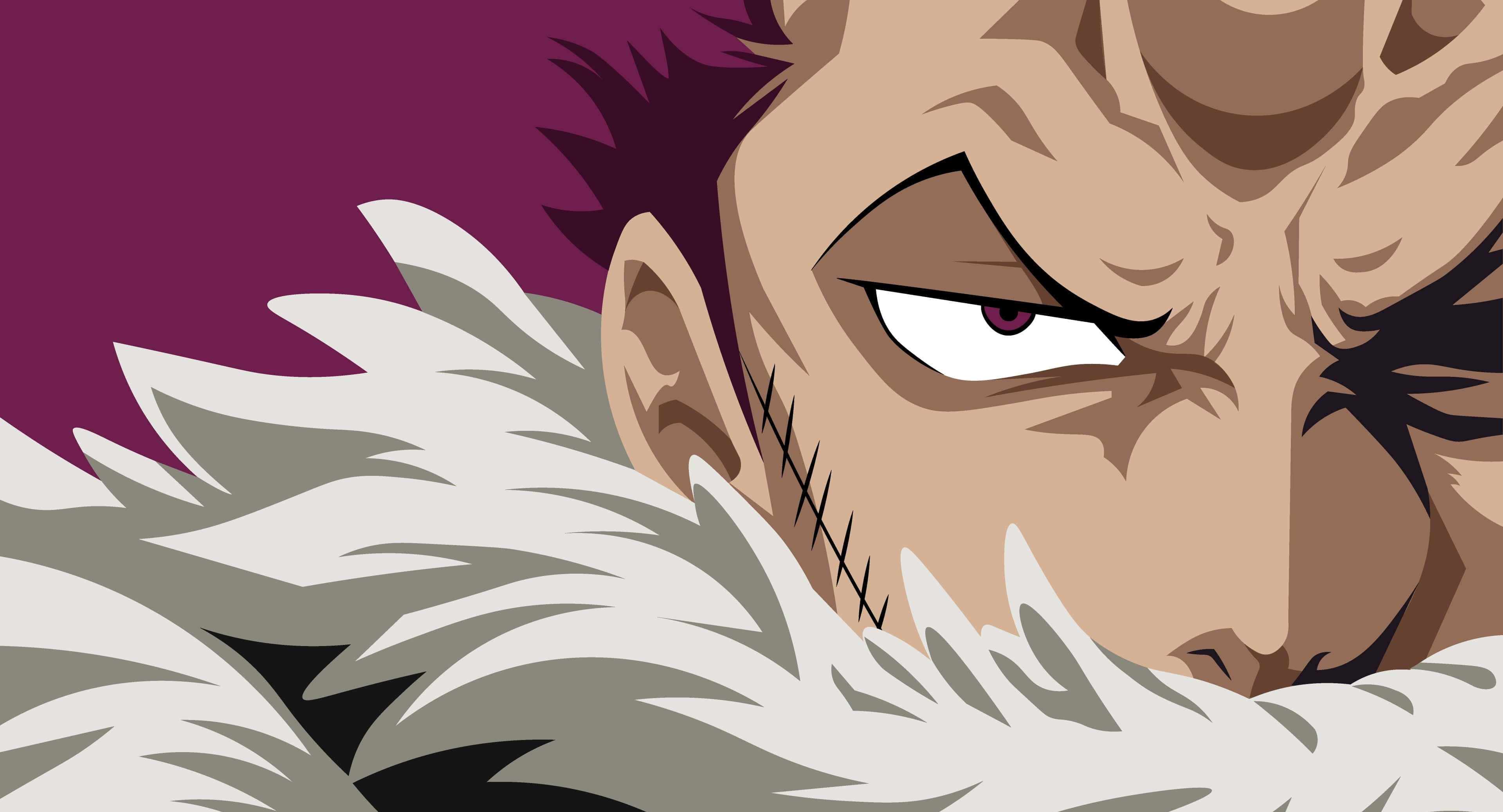 Charlotte Katakuri, white fur collar, scarred face, 4K Desktop Wallpaper