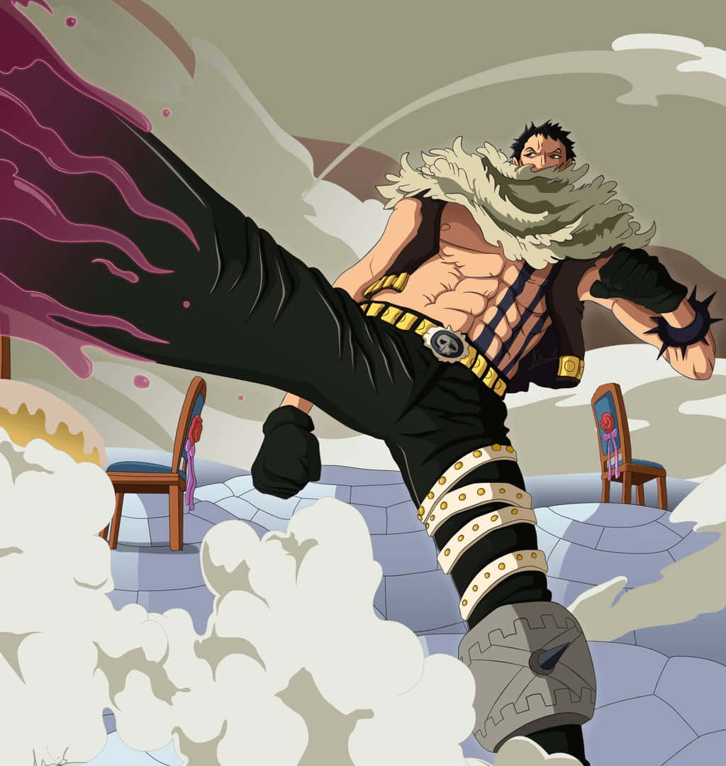 Charlotte Katakuri, black pants, fur collar, SD Phone Wallpaper