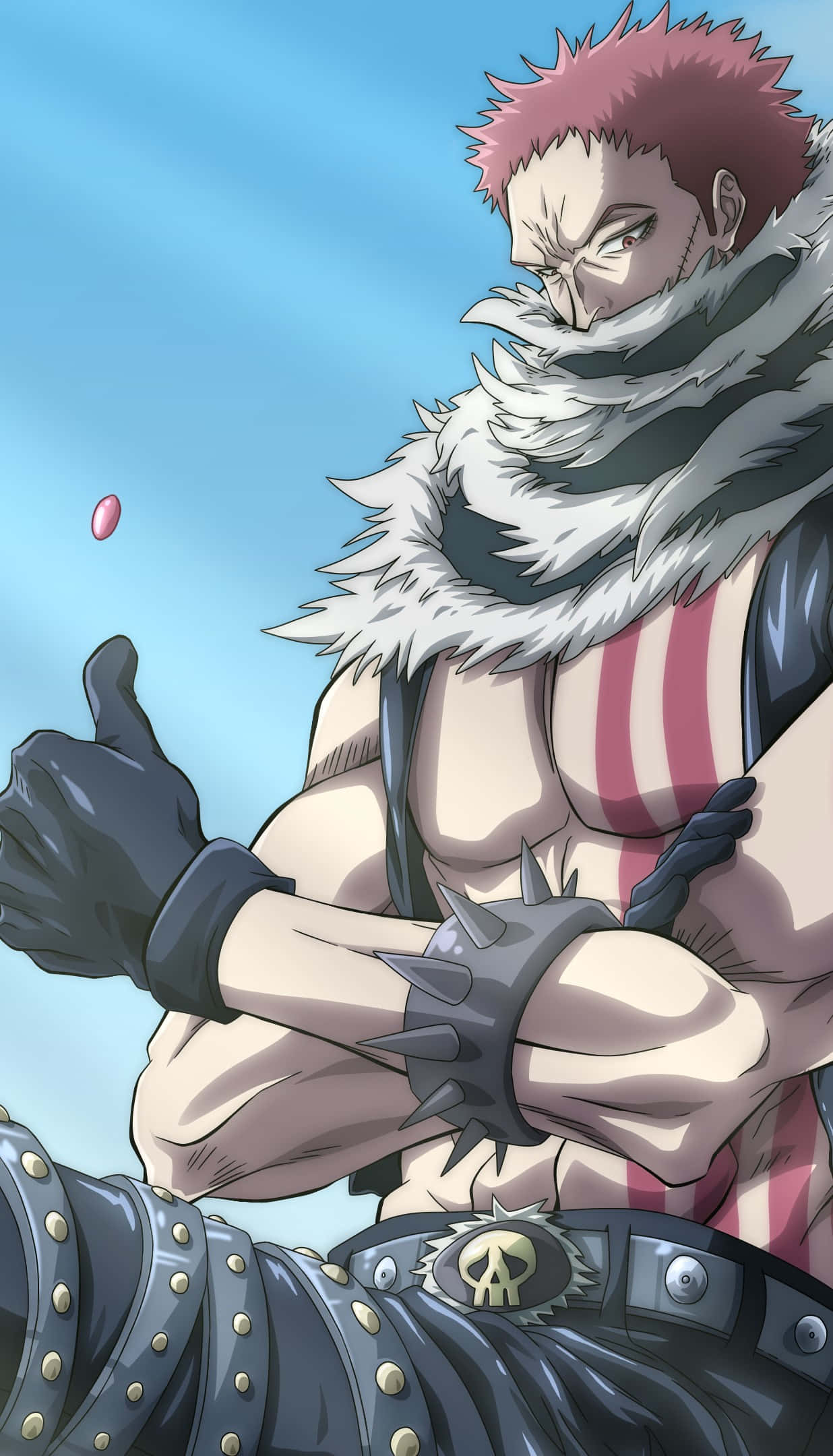 Charlotte Katakuri, pink hair, fur collar, Full HD Phone Wallpaper