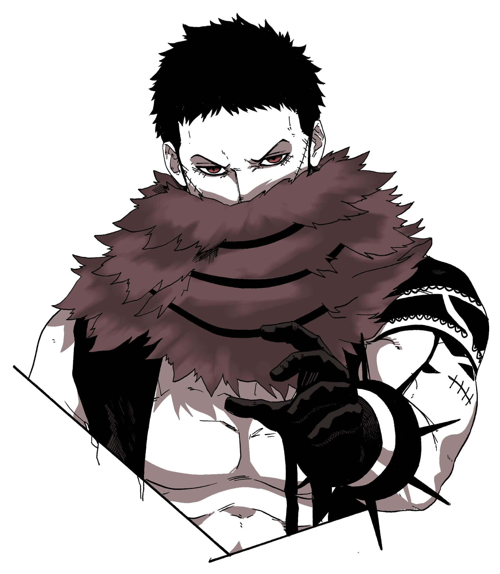 Charlotte Katakuri, spiky black hair, fur-lined cloak, Full HD Phone Wallpaper