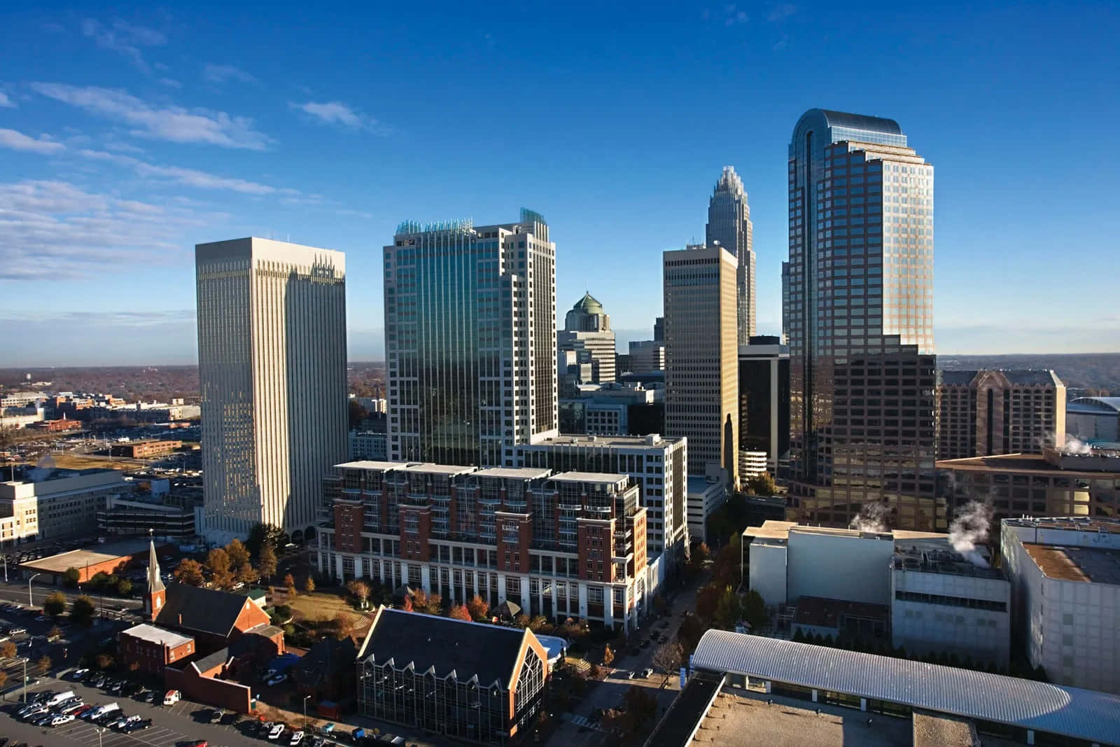 Charlotte, skyline, daytime, HD Desktop Wallpaper