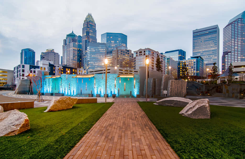 Charlotte, skyline, dusk, SD Desktop Wallpaper