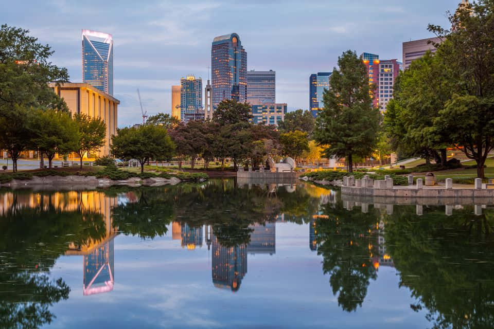 Charlotte, skyline, evening, SD Desktop Wallpaper