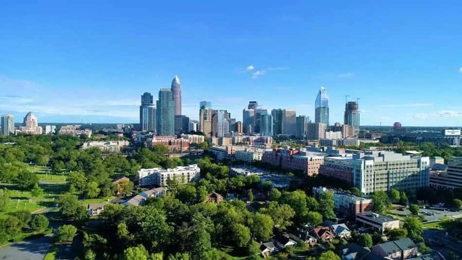 Charlotte, skyline, aerial view, SD Desktop Wallpaper