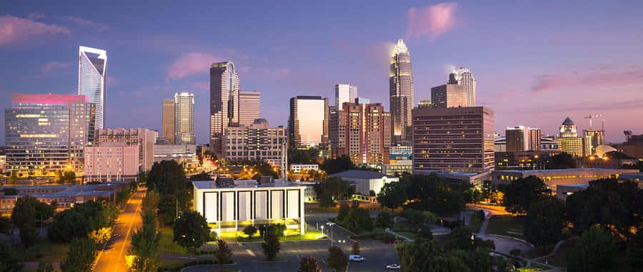 Charlotte, skyline, dusk, SD Desktop Wallpaper