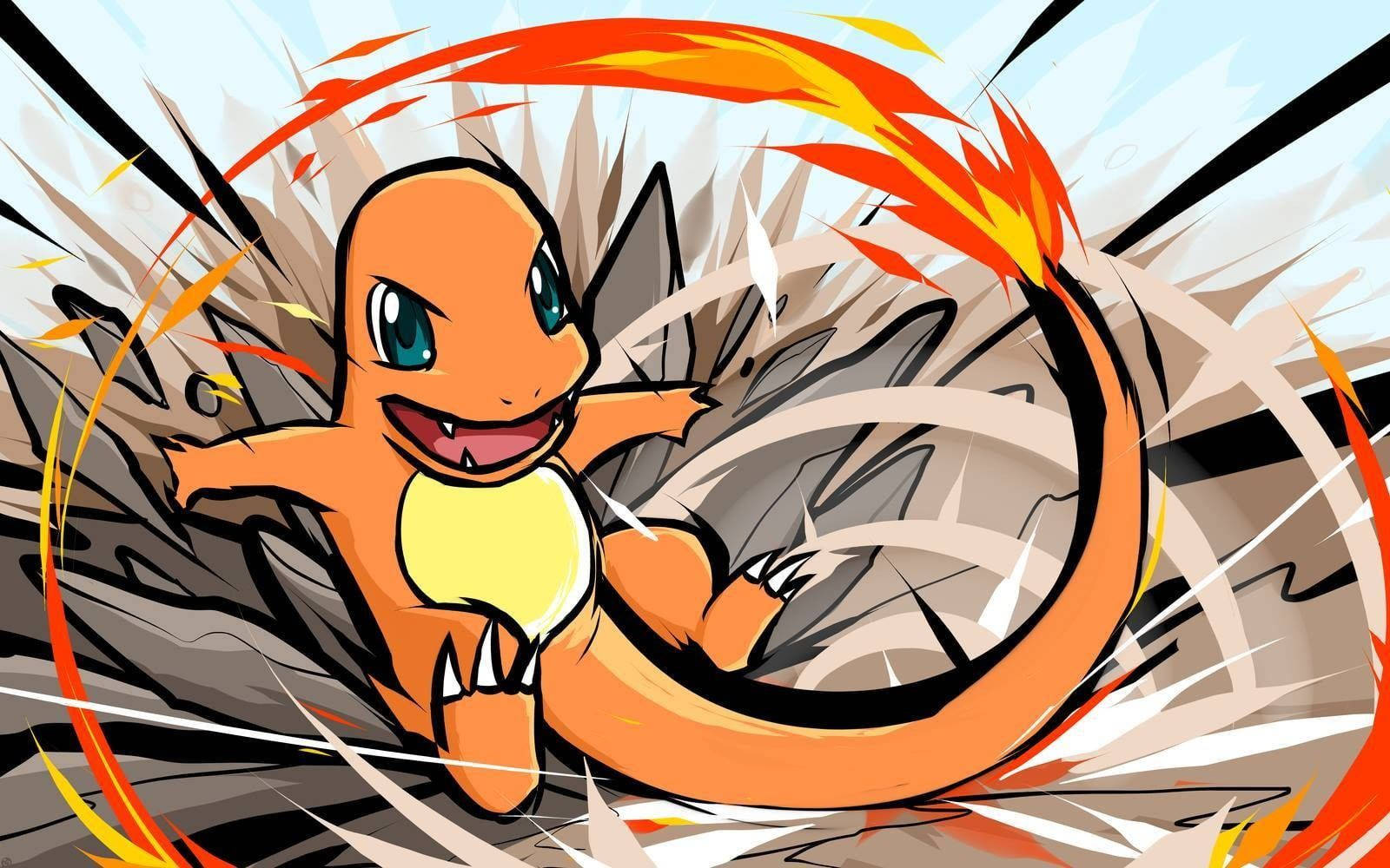 Charmander, orange, fiery energy, HD Desktop Wallpaper