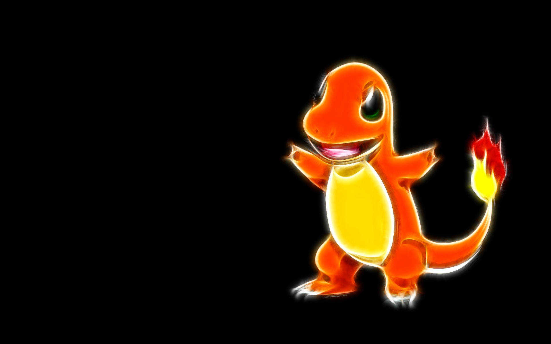 Charmander, glowing orange, fiery tail, Full HD Desktop Wallpaper