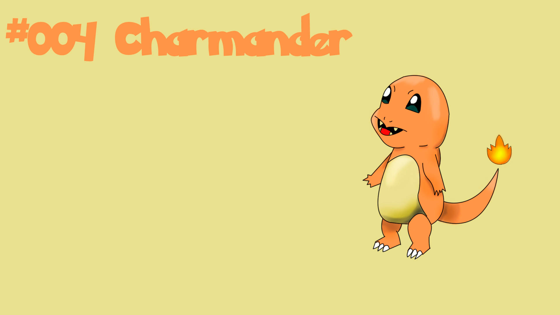 Charmander, 004 Charmander, orange, Full HD Desktop Wallpaper