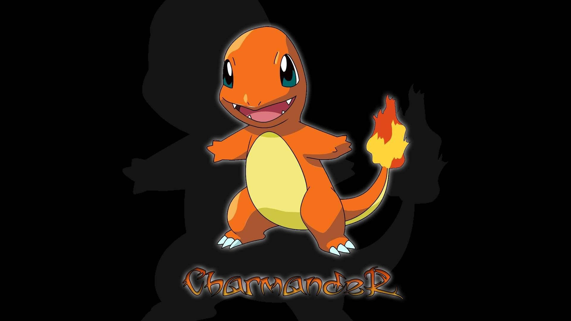Charmander, fiery tail, orange, Full HD Desktop Wallpaper