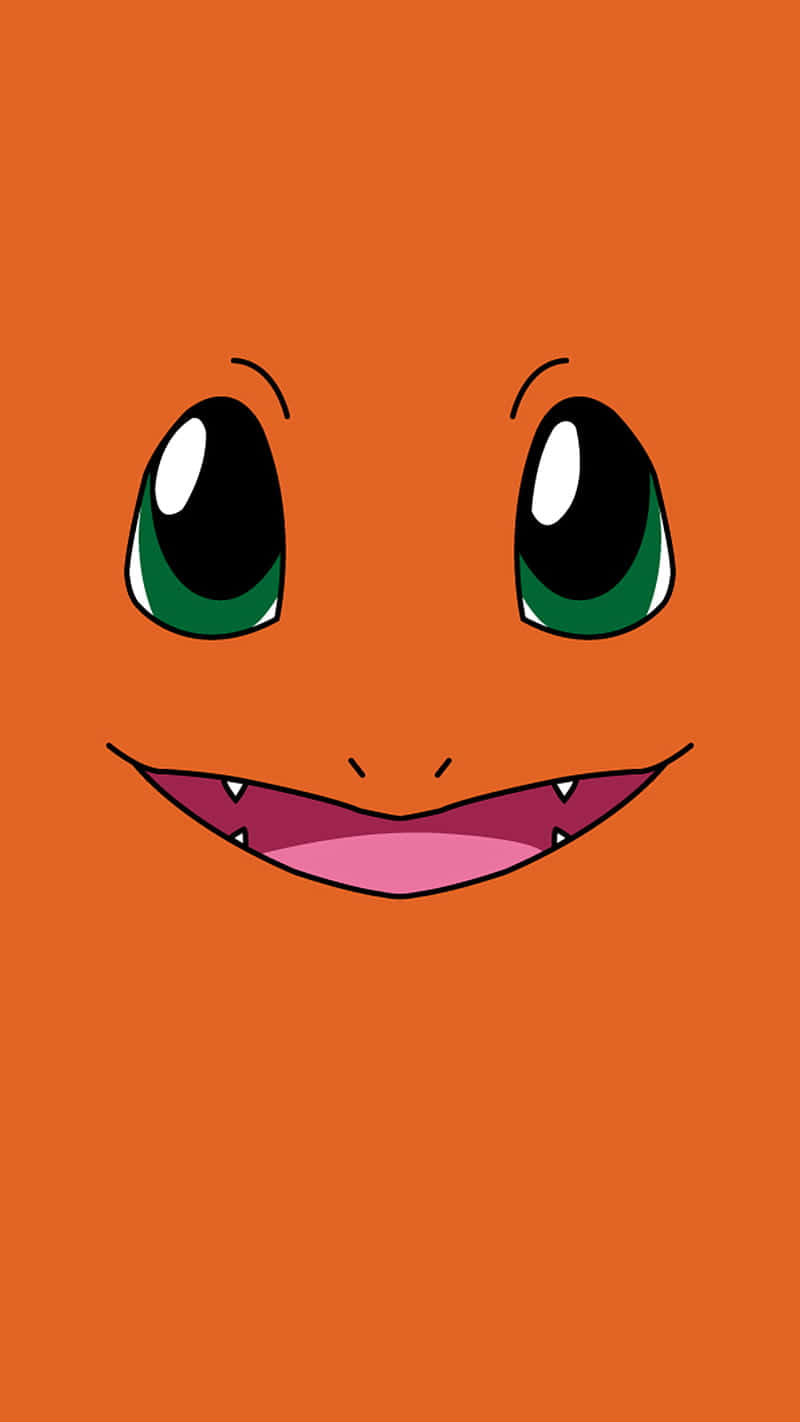 Cute Charmander, green eyes, toothy grin, HD Phone Wallpaper