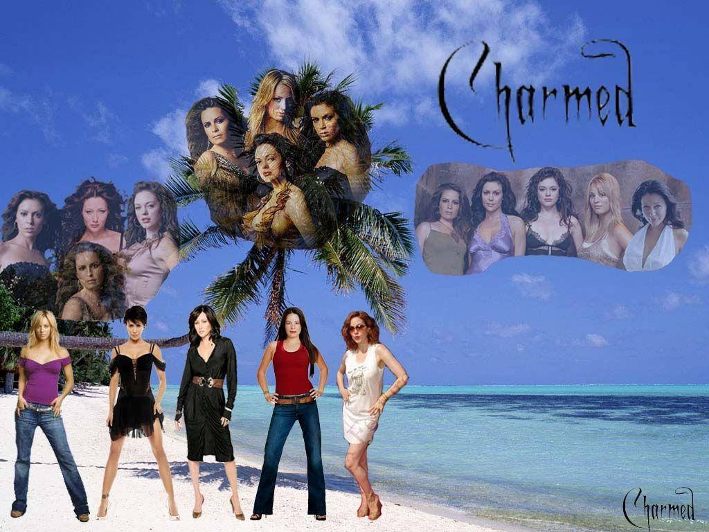Charmed, tropical beach, palm trees, SD Desktop Wallpaper