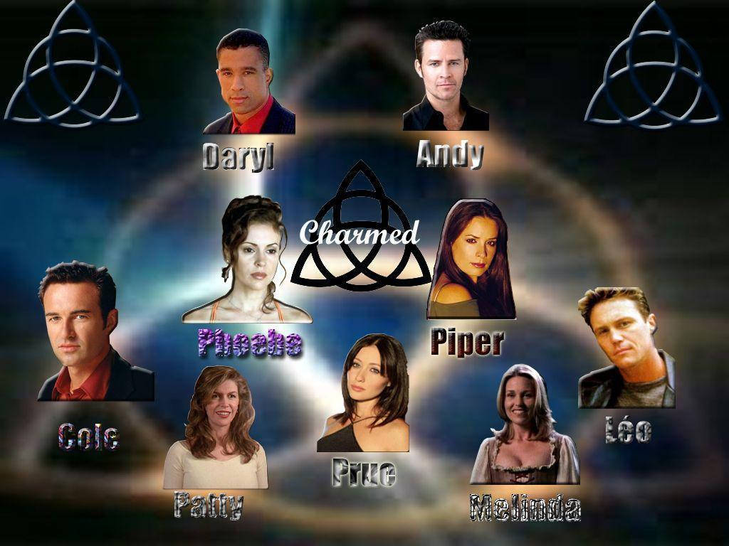 Charmed, triquetra symbol, mystical blue, SD Desktop Wallpaper