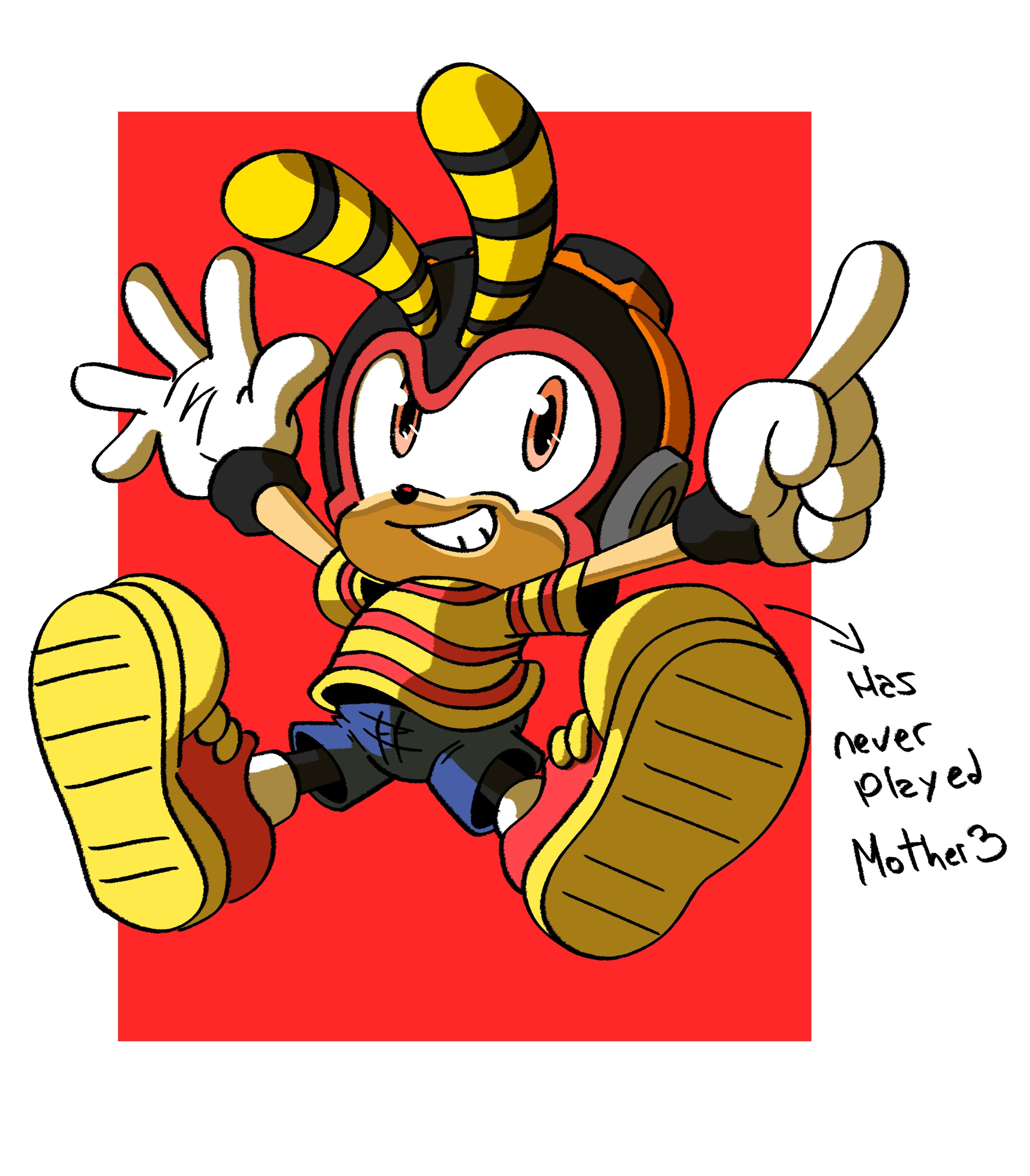 Charmy Bee, striped shirt, helmet, 4K Phone Wallpaper