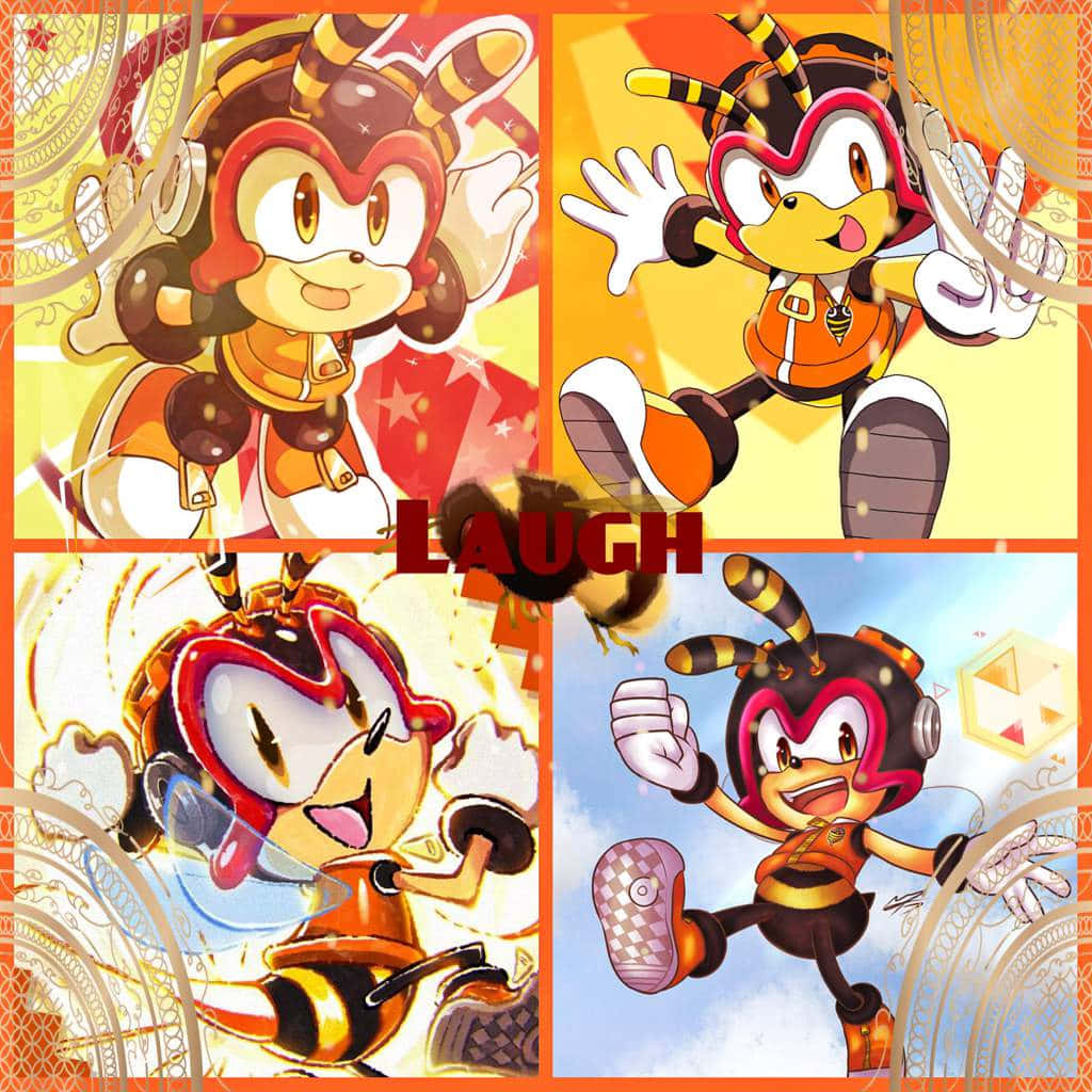 Charmy Bee, anime characters, bright orange, SD Desktop Wallpaper