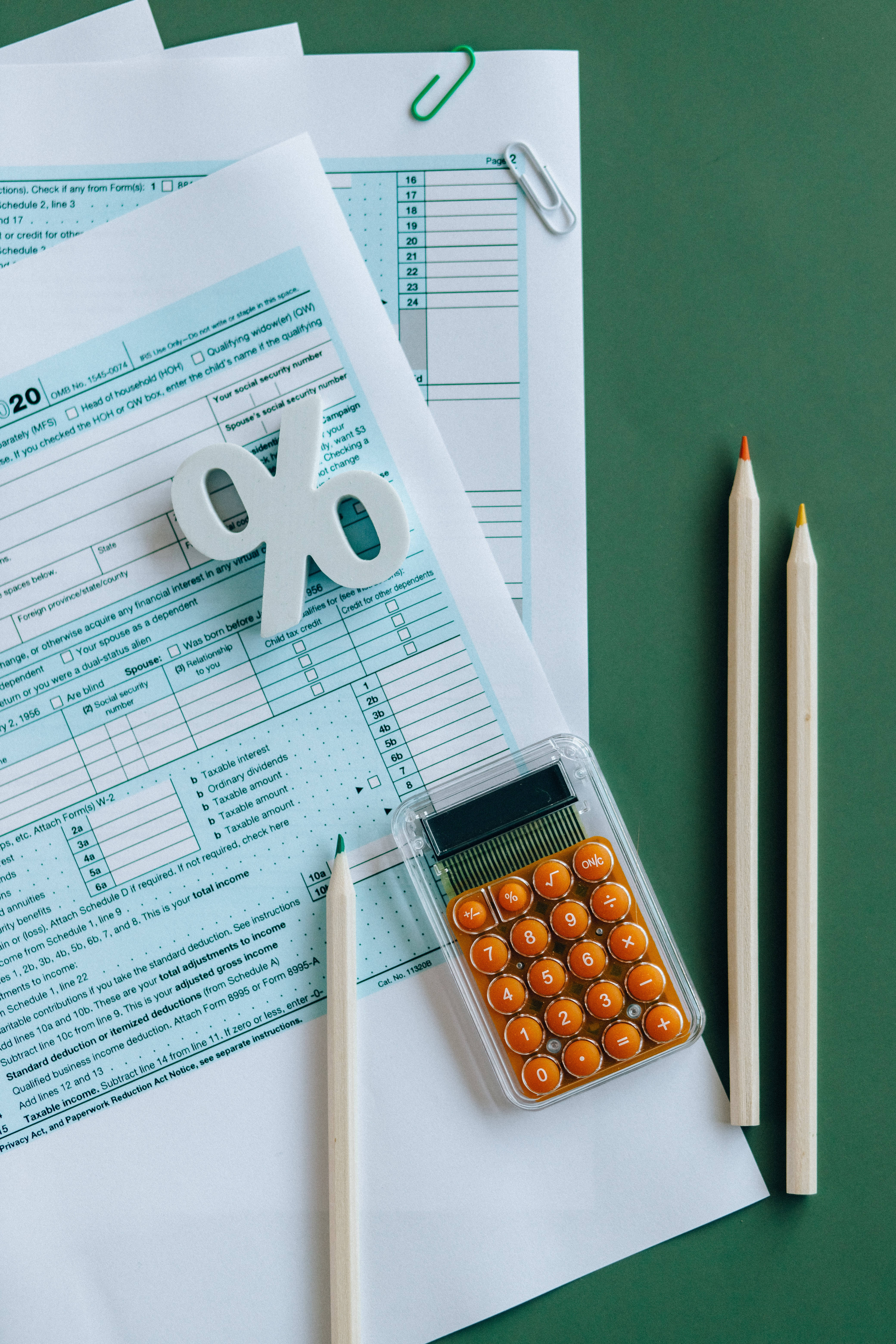 Chartered Accountant, pencils, tax forms, 5K Phone Wallpaper