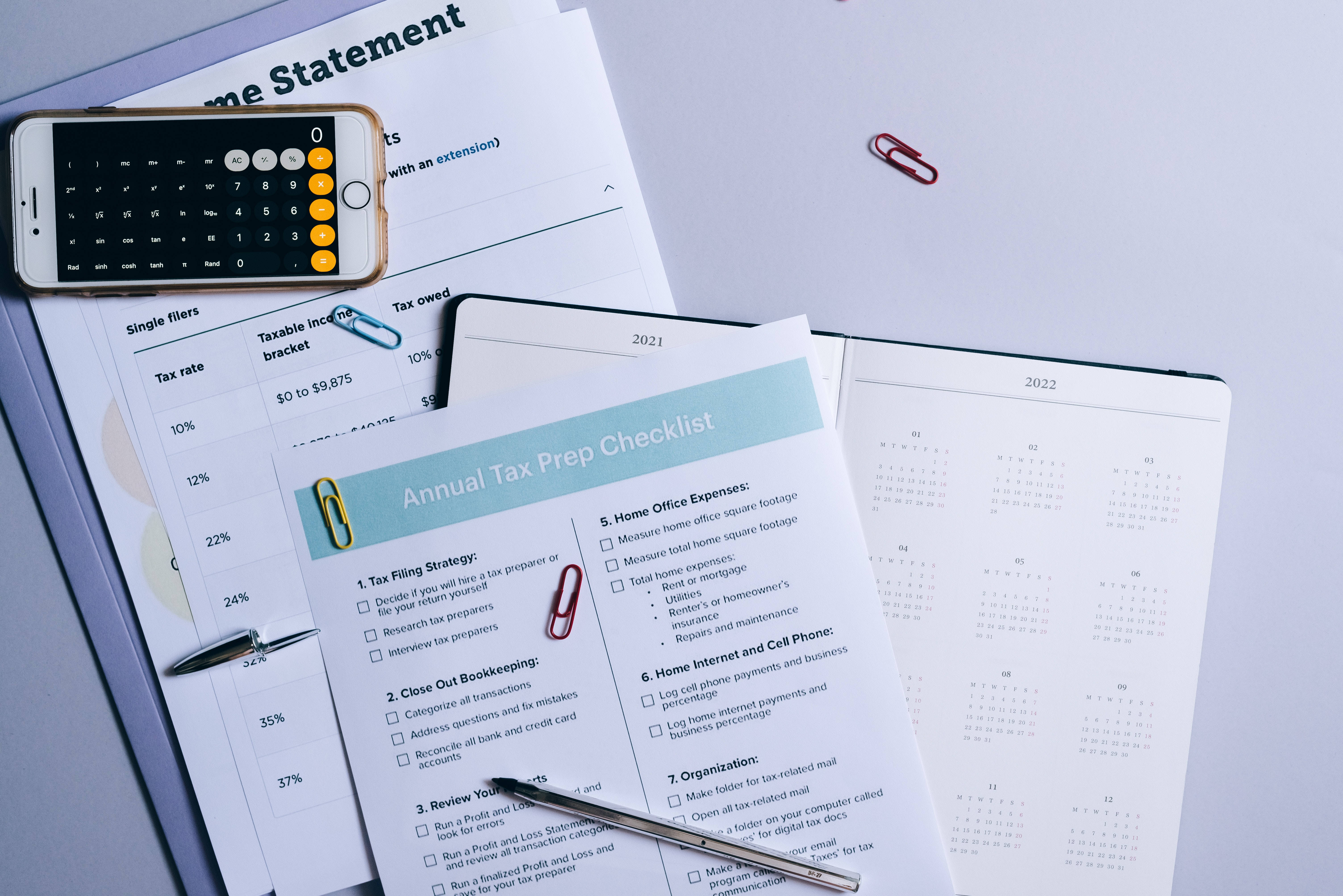 Chartered Accountant, tax documents, calendar, 5K Desktop Wallpaper