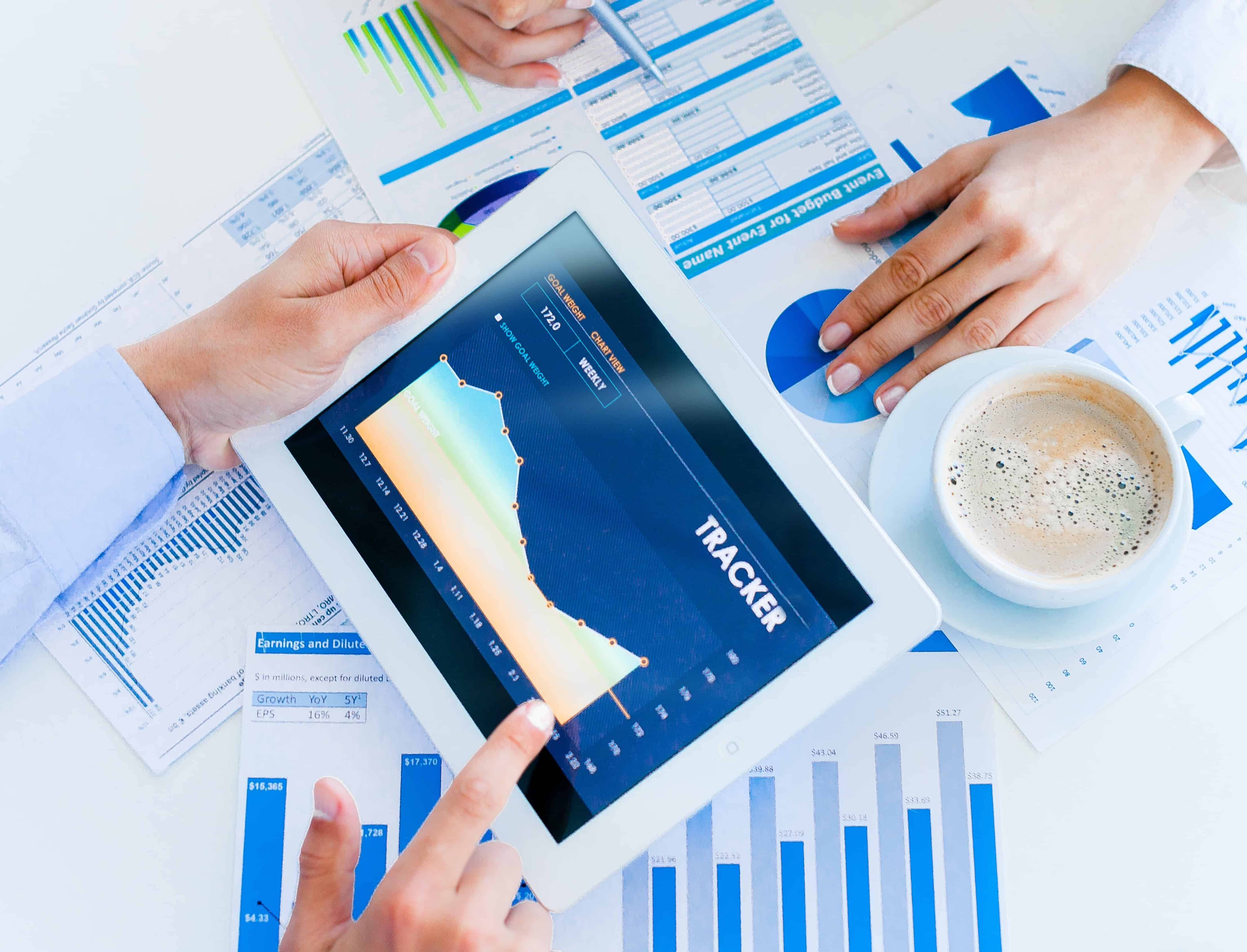 Chartered Accountant, blue, financial charts, 4K Desktop Wallpaper