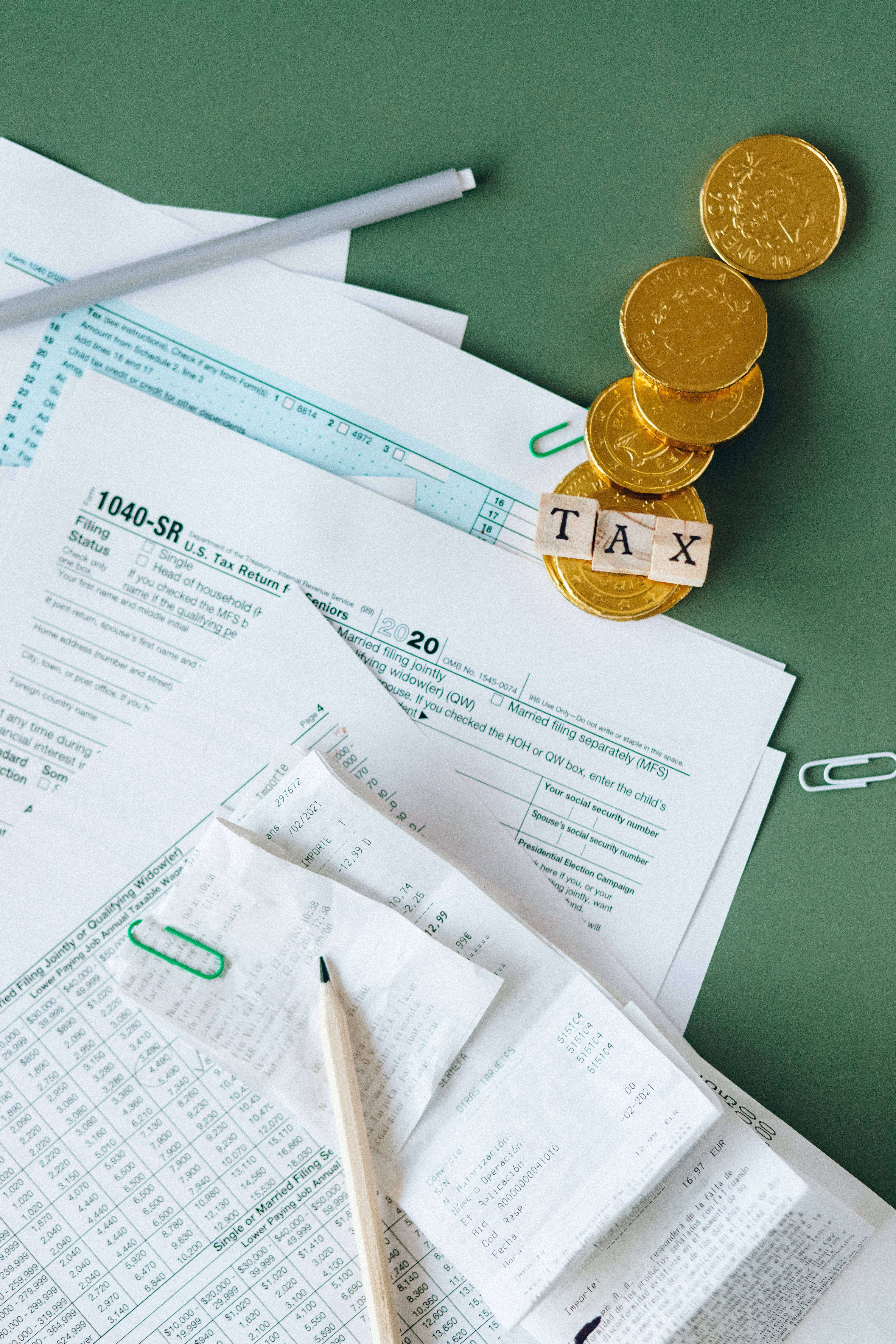 Chartered Accountant, golden coins, tax forms, 5K Phone Wallpaper