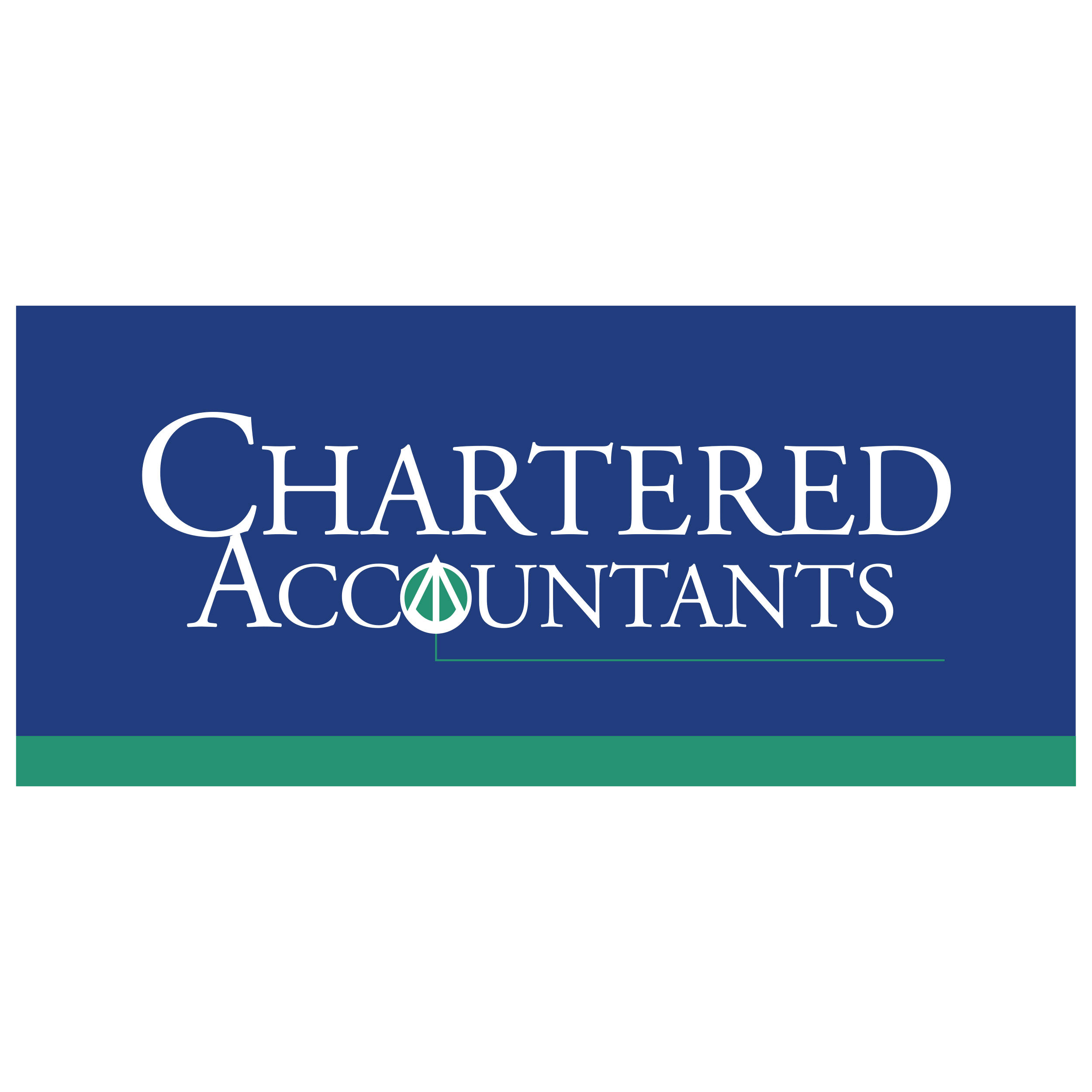 CHARTERED ACCOUNTANTS, white serif text, blue background, Full HD Desktop Wallpaper