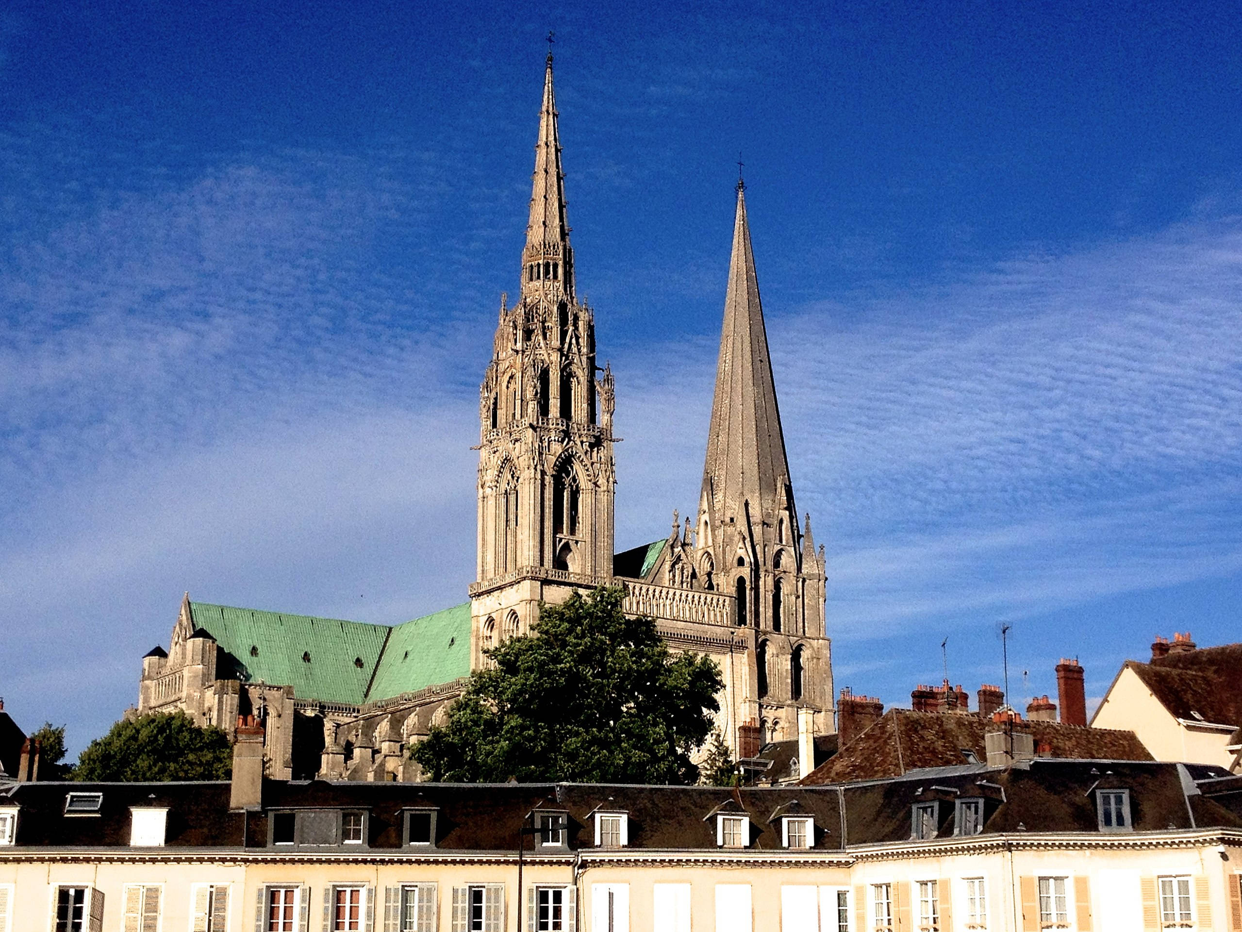 Chartres Cathedral, twin spires, gothic cathedral, Full HD Desktop Wallpaper
