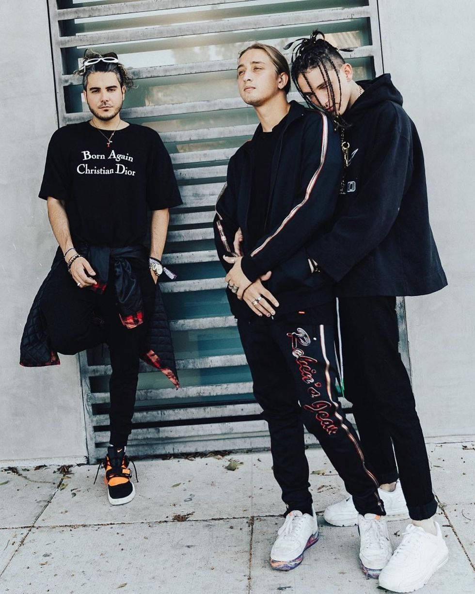 Chase Atlantic, black streetwear, metal shutter wall, SD Phone Wallpaper