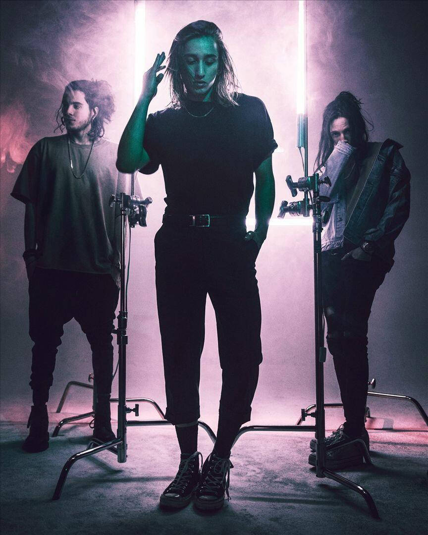 Chase Atlantic, neon lights, green hues, SD Phone Wallpaper