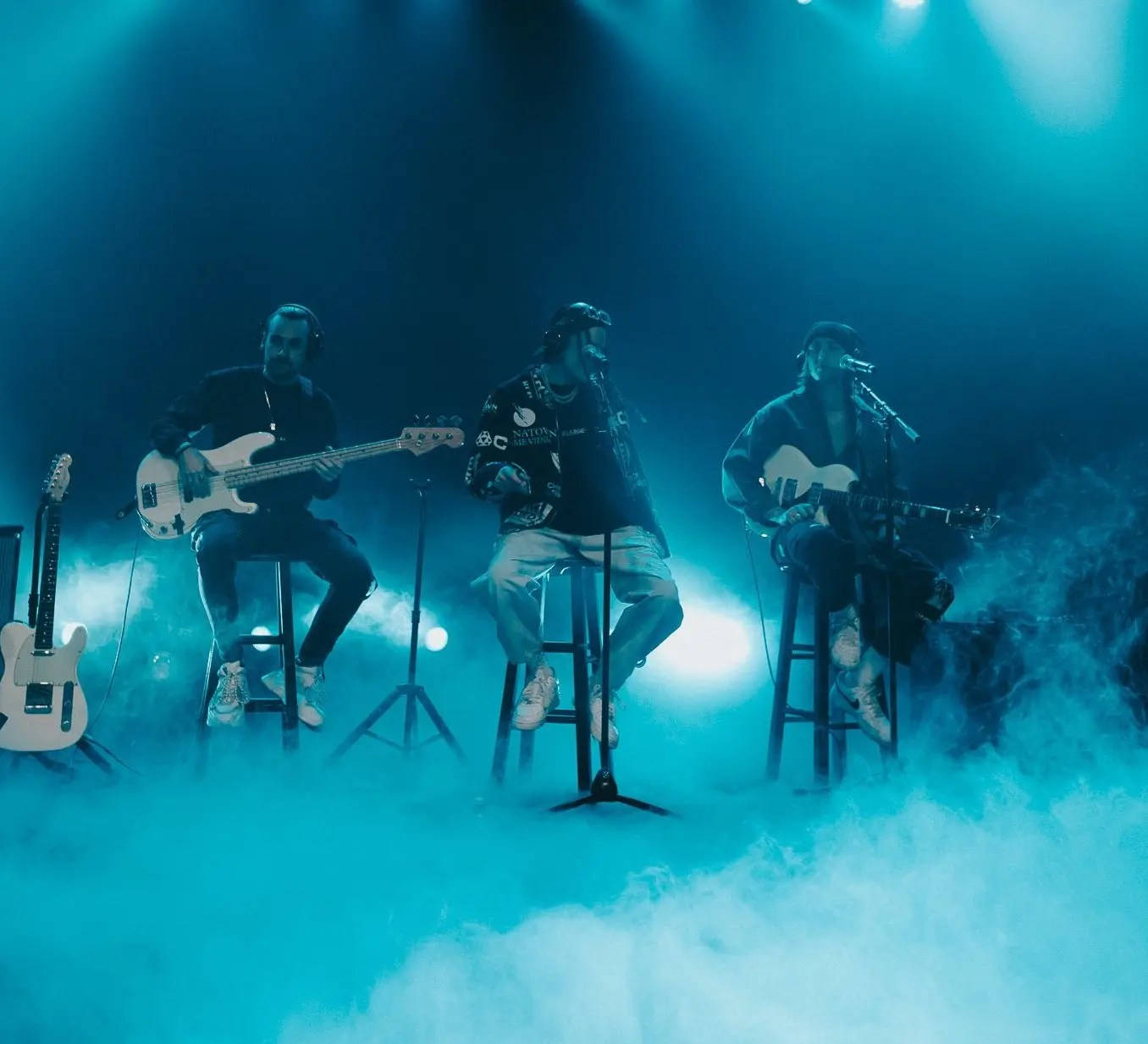 Chase Atlantic, guitars, microphones, HD Desktop Wallpaper