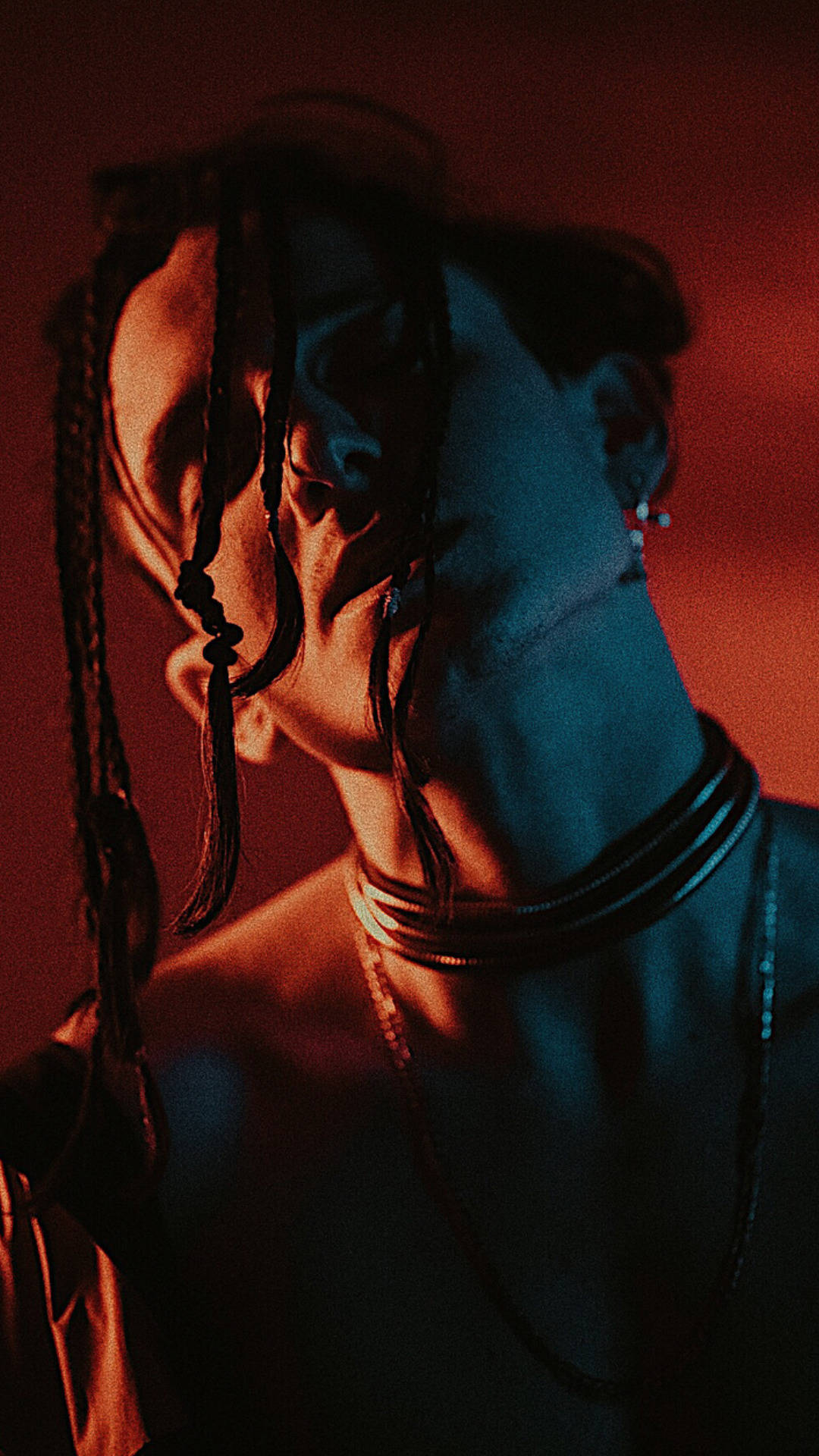 Chase Atlantic, red and blue lighting, dark background, Full HD Phone Wallpaper