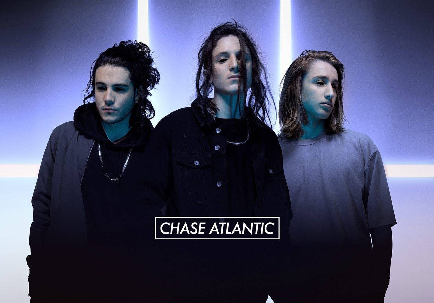 Chase Atlantic, neon lights, blue, HD Desktop Wallpaper