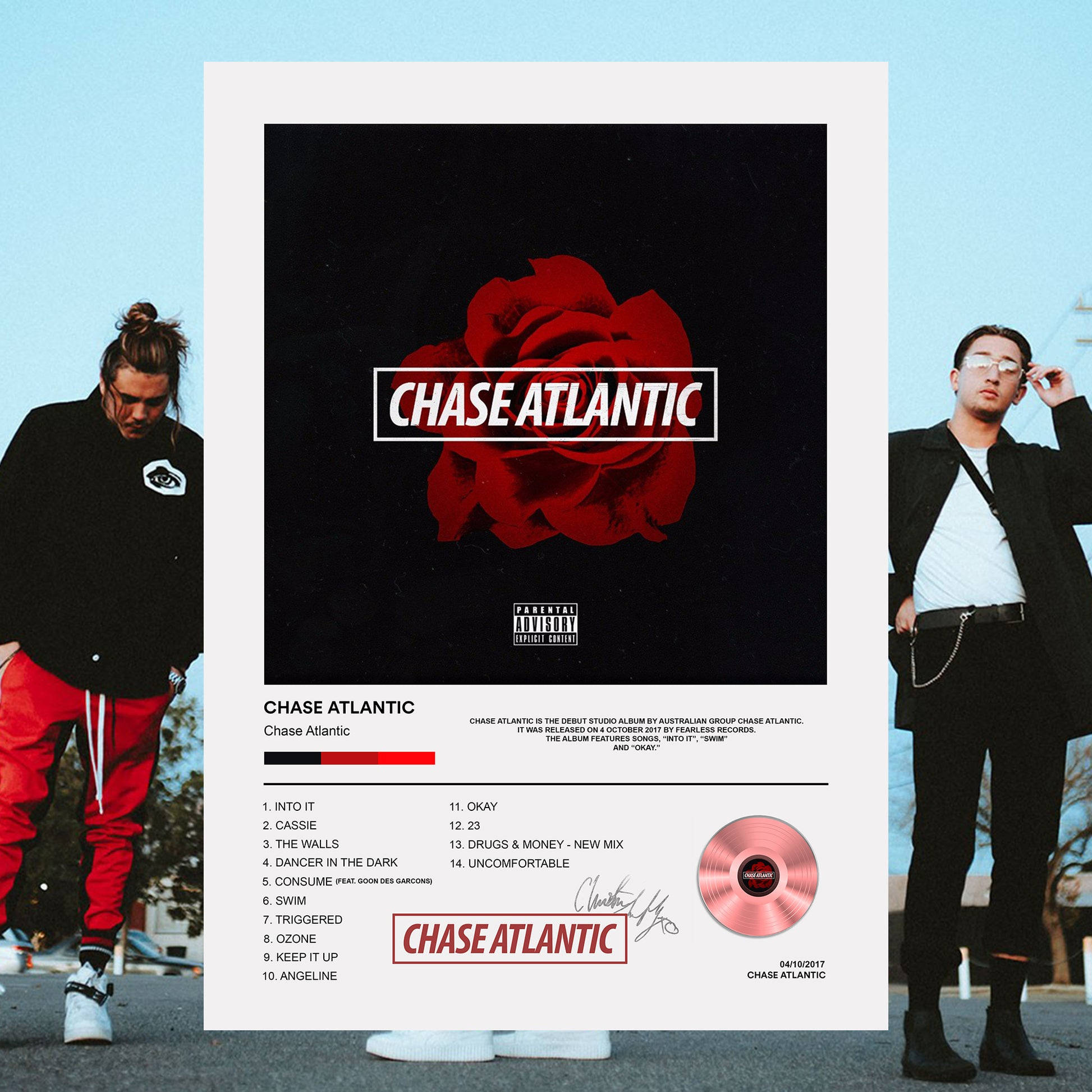 Chase Atlantic, red rose, tracklist, Full HD Desktop Wallpaper