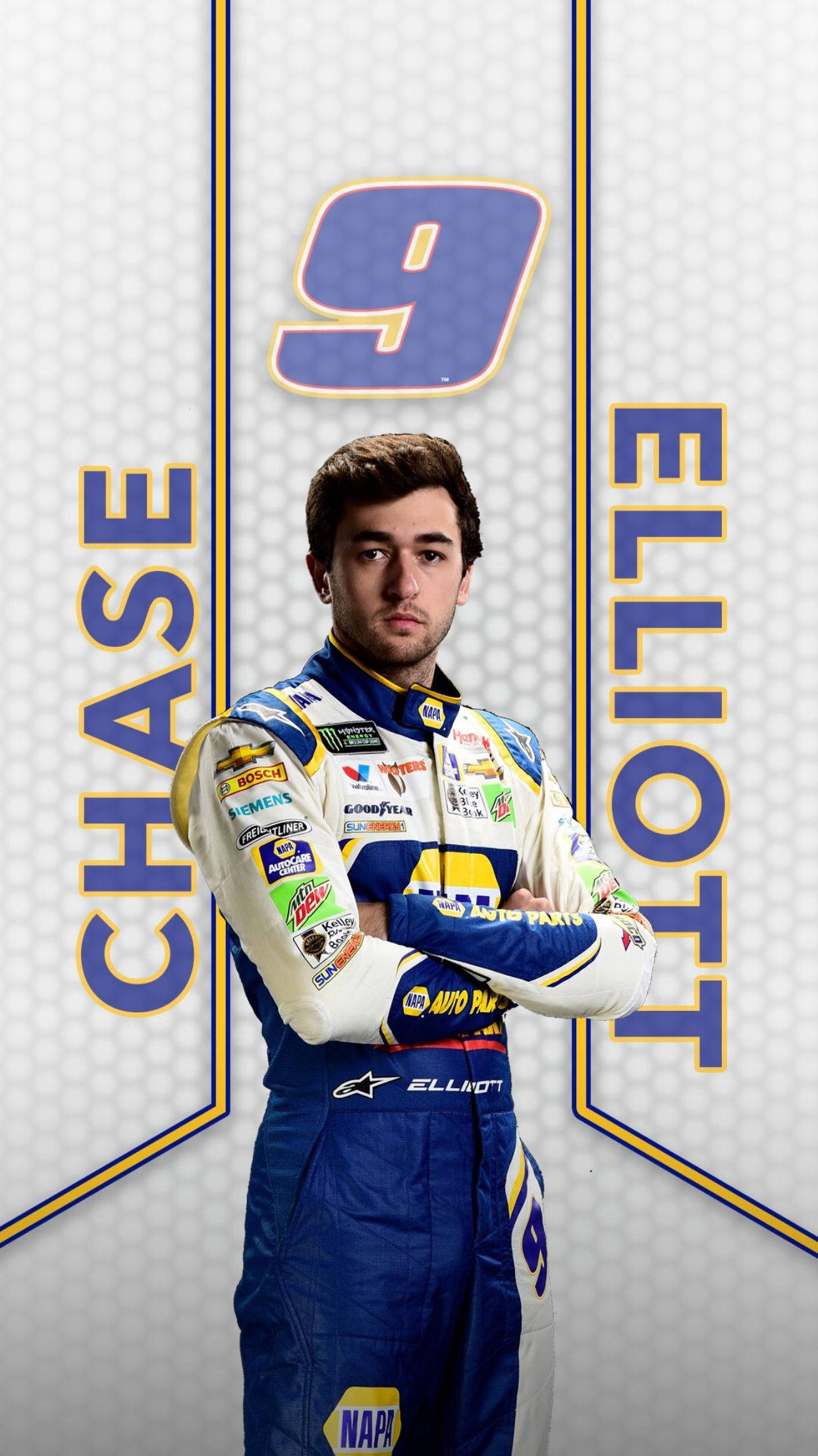 Chase Elliott, car #9, racing suit, Full HD Phone Wallpaper