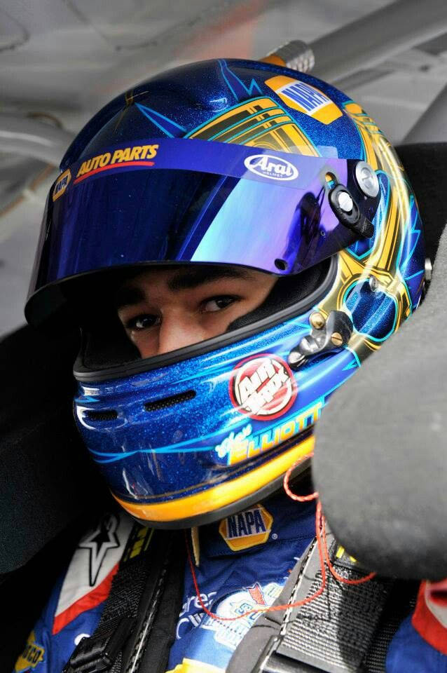 Chase Elliott, vibrant blue and gold helmet, sponsor logos, SD Phone Wallpaper