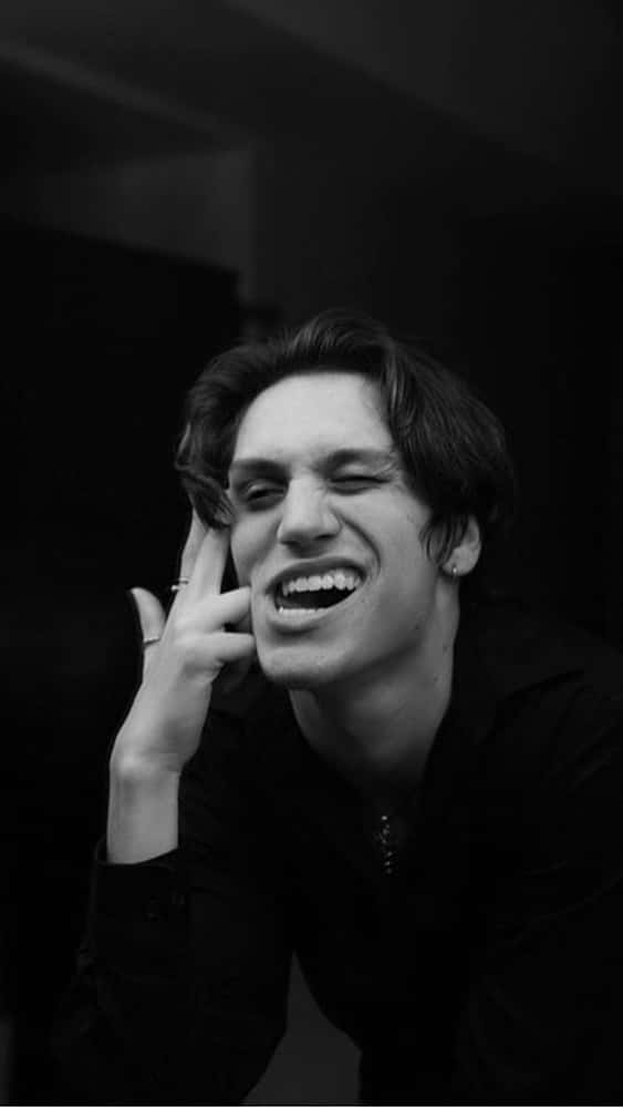 Chase Hudson, night sky, black and white portrait, SD Phone Wallpaper