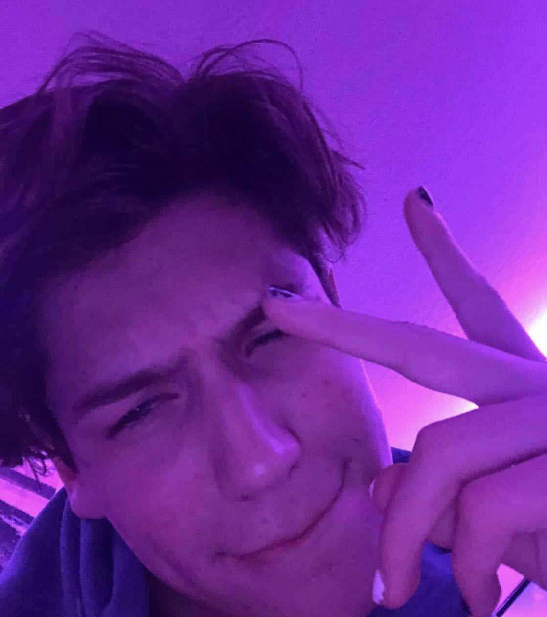 Chase Hudson, vibrant purple lighting, messy hair, SD Phone Wallpaper