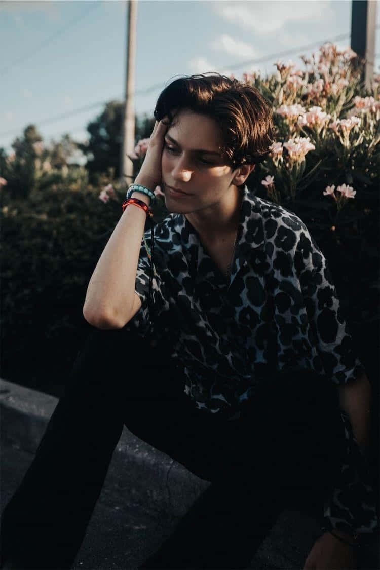 Chase Hudson, leopard print shirt, pink flowers, SD Phone Wallpaper