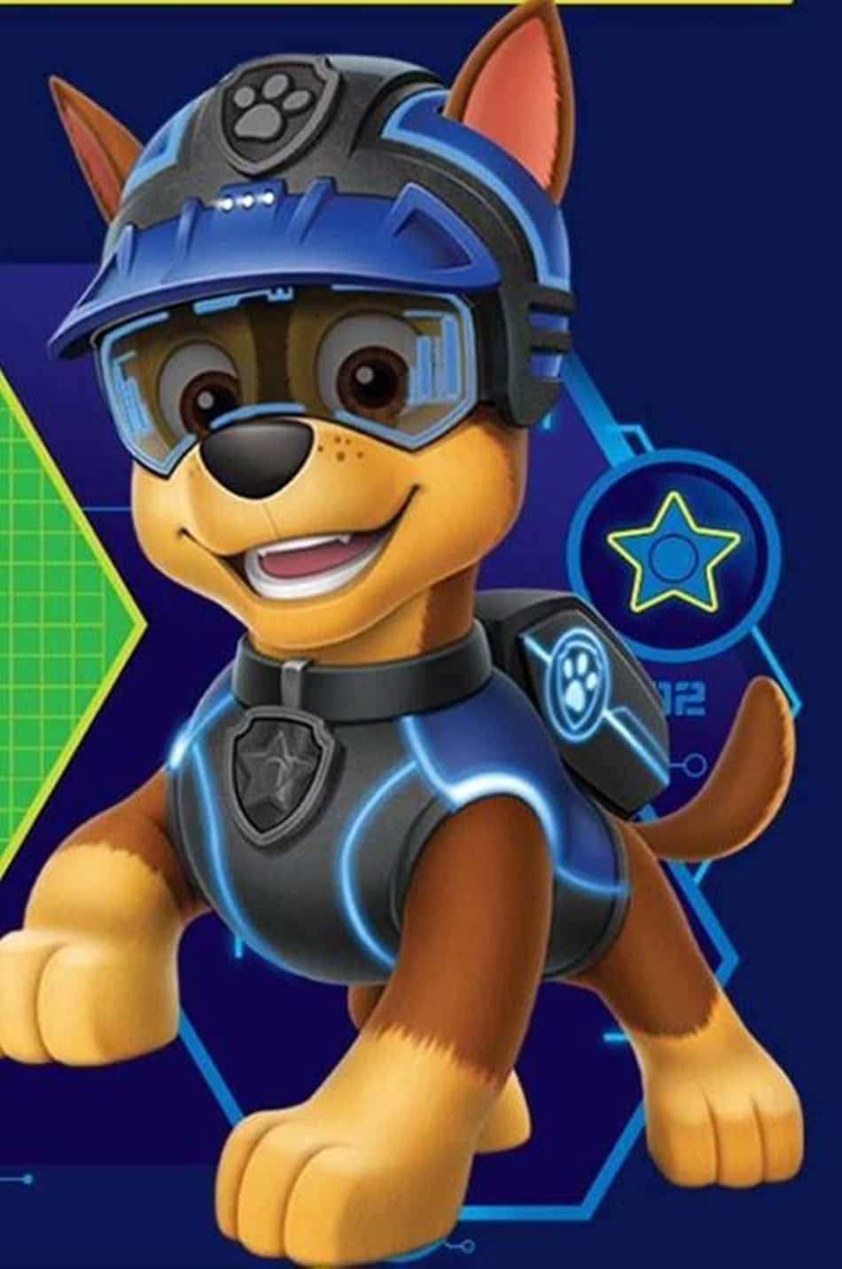 Chase, Paw Patrol, blue tech gear, HD Phone Wallpaper