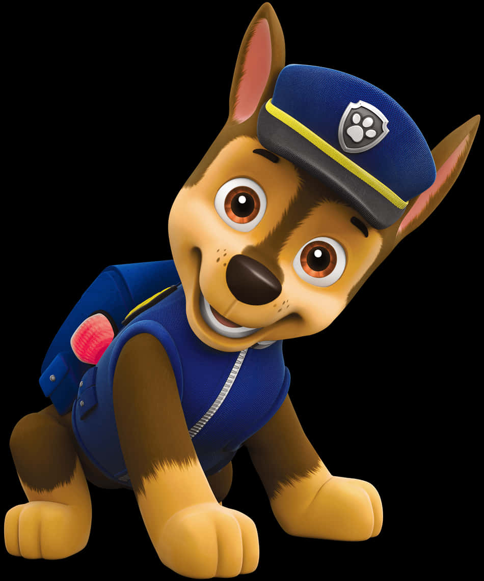 Chase, Paw Patrol, blue uniform, SD Phone Wallpaper