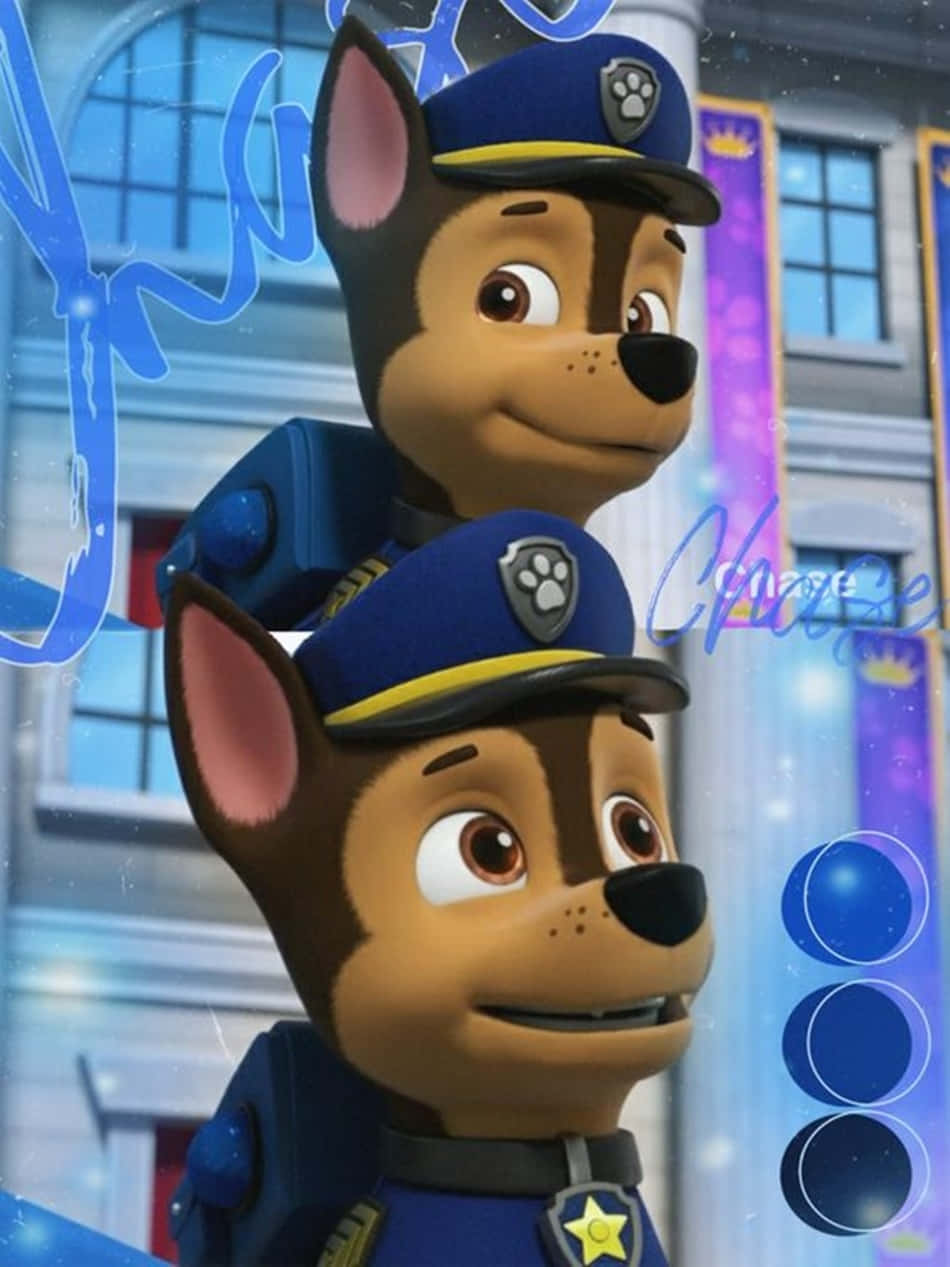 Chase Paw Patrol, Paw Patrol, blue uniforms, SD Phone Wallpaper