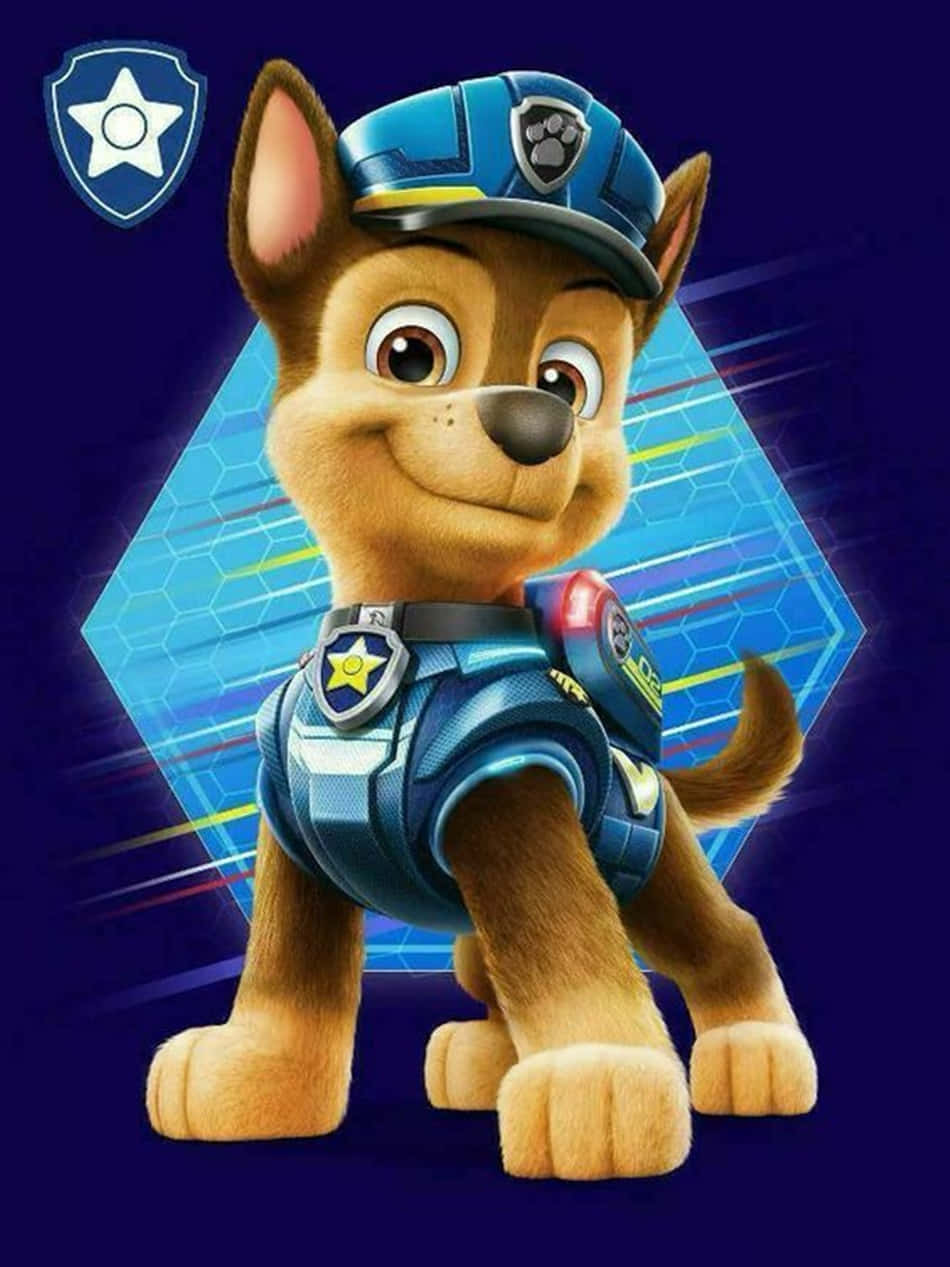 Chase, Paw Patrol, police uniform, SD Phone Wallpaper
