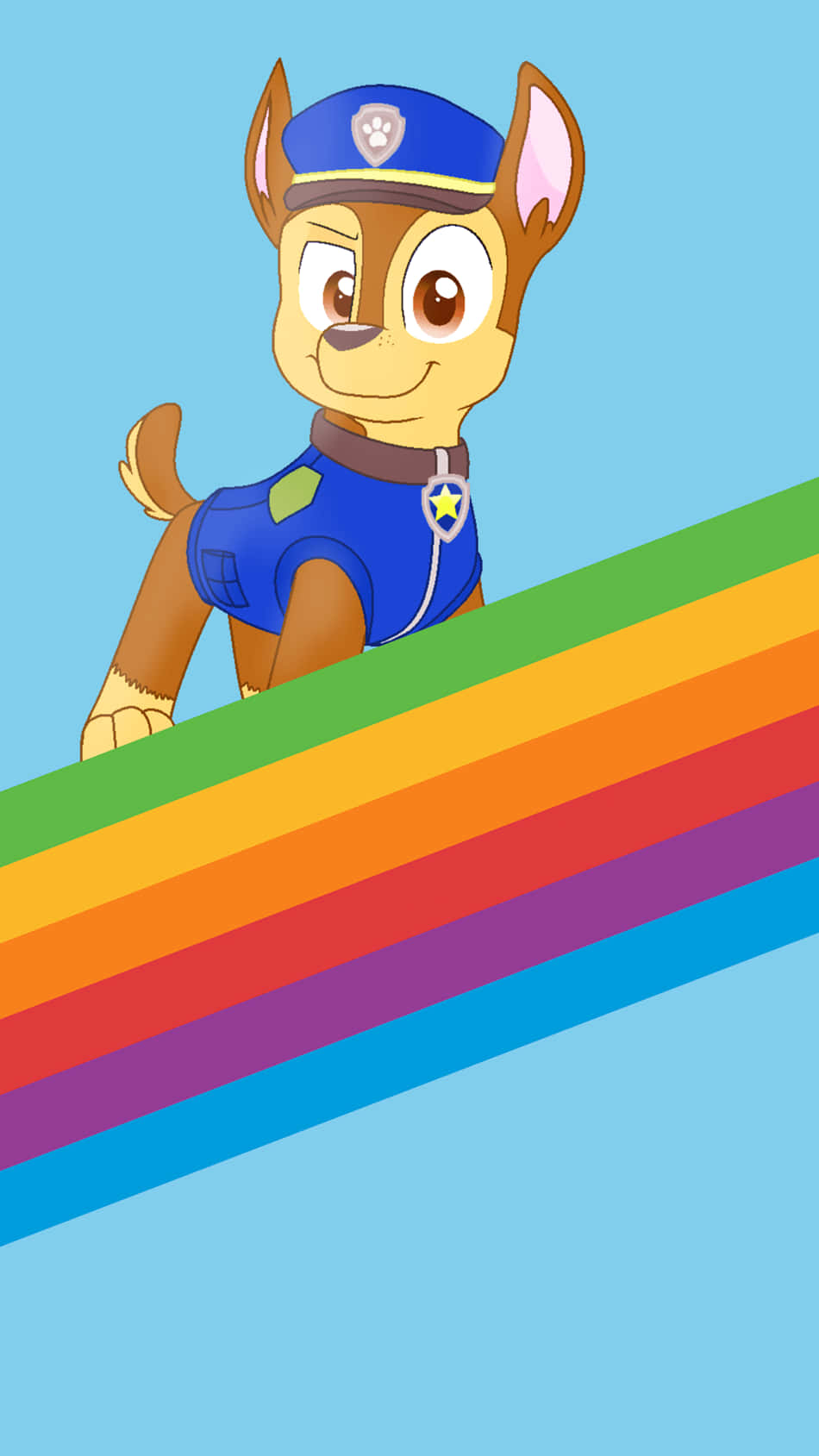 Chase, Paw Patrol, rainbow, HD Phone Wallpaper