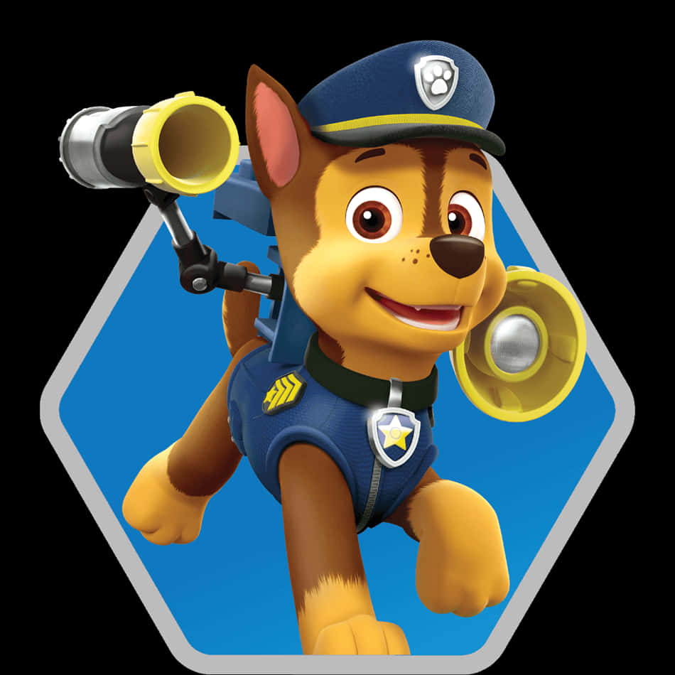 Chase, Paw Patrol, blue uniform, SD Desktop Wallpaper