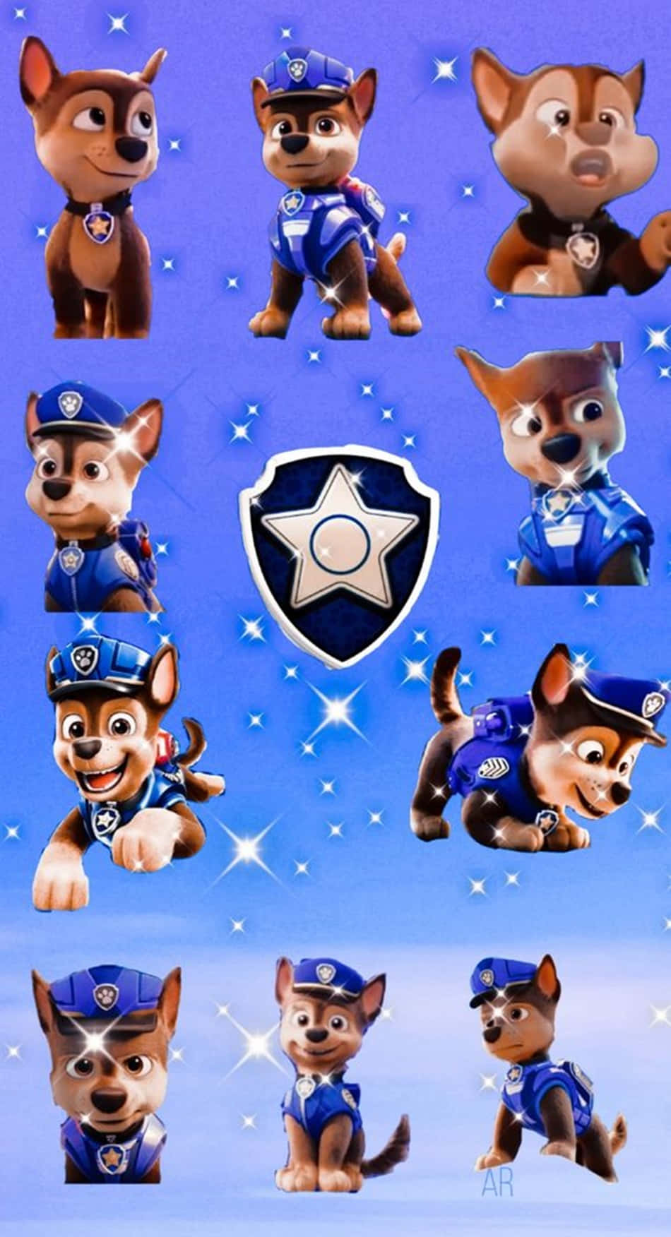 Chase, Paw Patrol, blue police uniforms, HD Phone Wallpaper