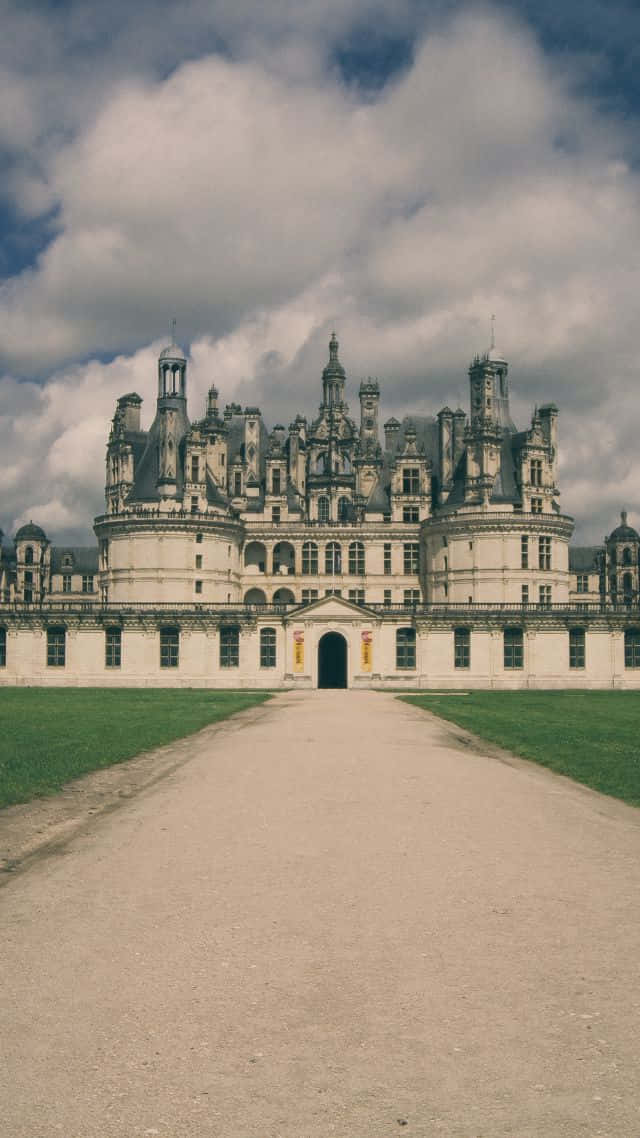 Chateau De Chambord, ornate towers, turrets, SD Phone Wallpaper