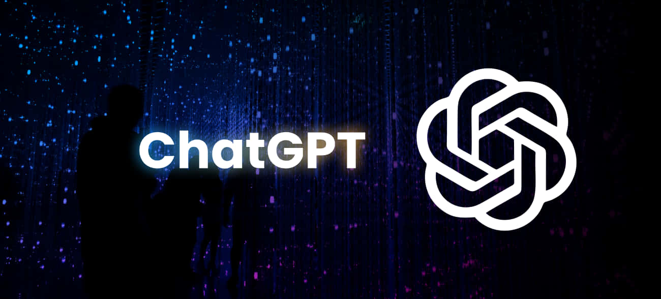 ChatGPT, glowing blue data streams, digital backdrop, HD Desktop Wallpaper