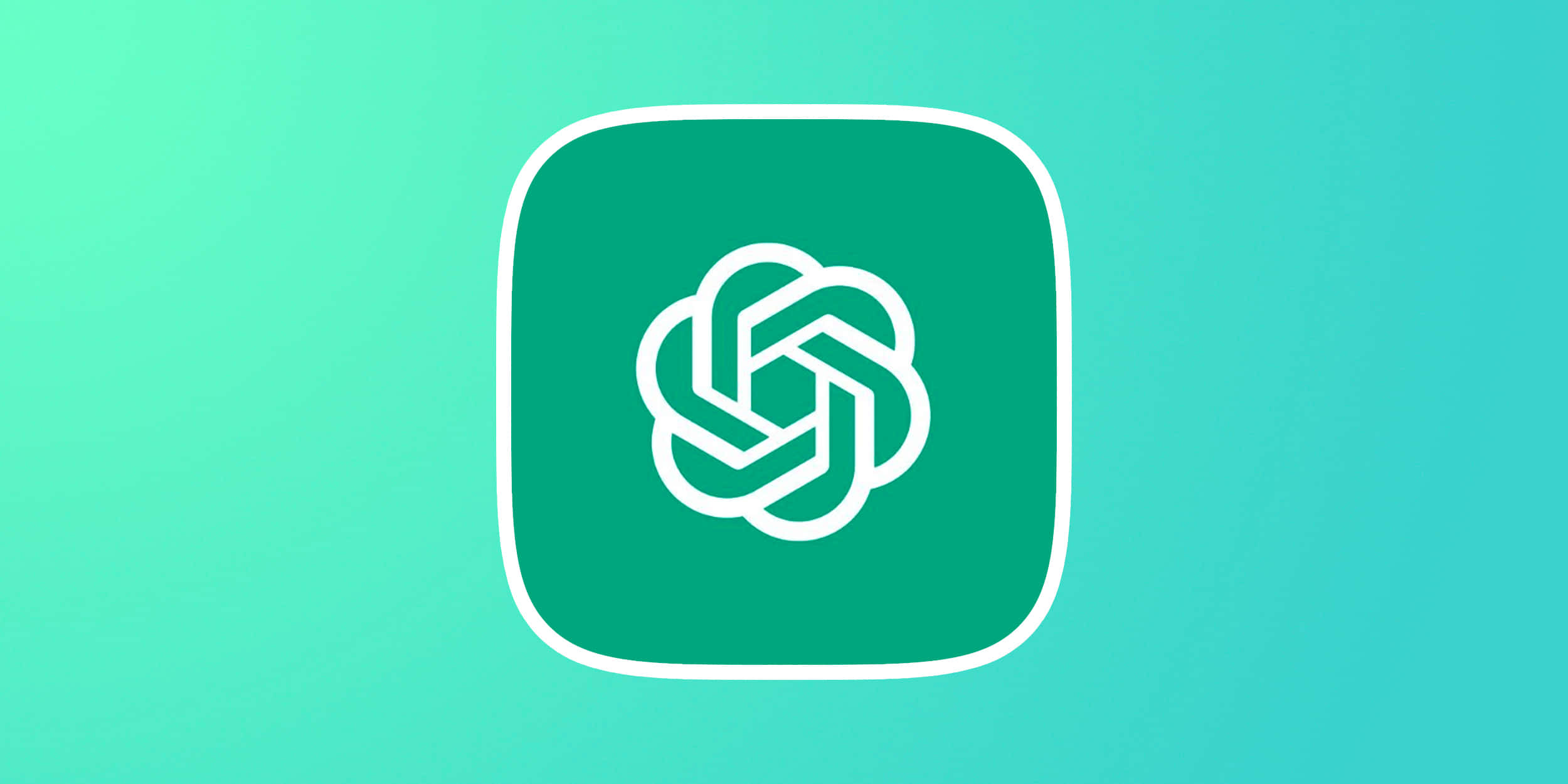 ChatGPT, green and white logo, knot, Full HD Desktop Wallpaper
