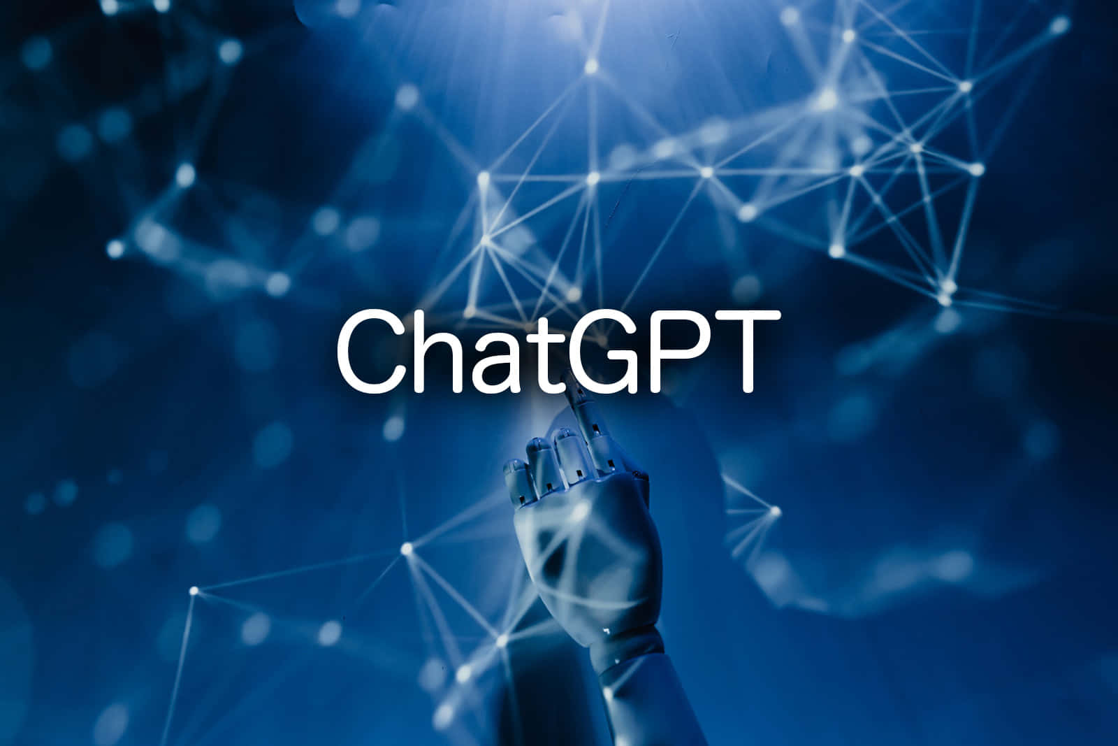ChatGPT, robotic hand, glowing digital connections, HD Desktop Wallpaper